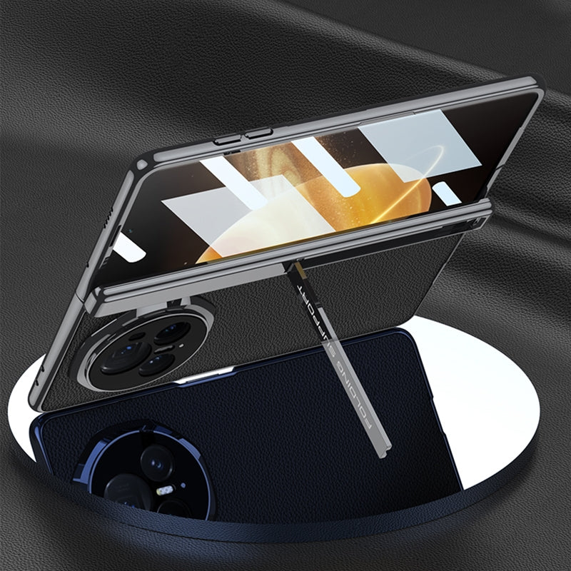 For Honor Magic V3 GKK Integrated Magnetic Fold Hinge Leather Shockproof Phone Case(Silver)