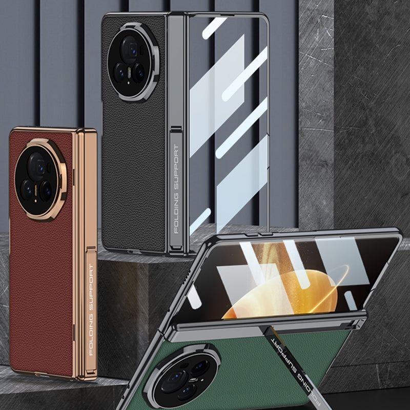 For Honor Magic V3 GKK Integrated Magnetic Fold Hinge Leather Shockproof Phone Case(Green)