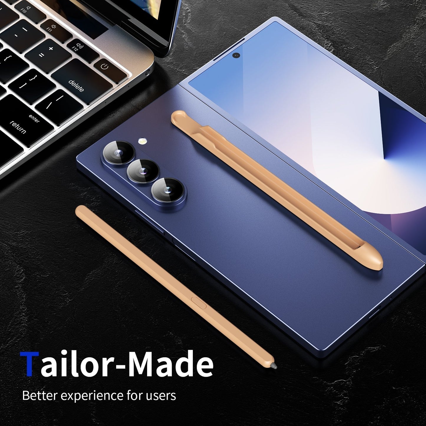 For Samsung Galaxy Z Fold6 / 5 / 4 / 3 Electromagnetic Stylus Pen with Pen Slot(Pink)