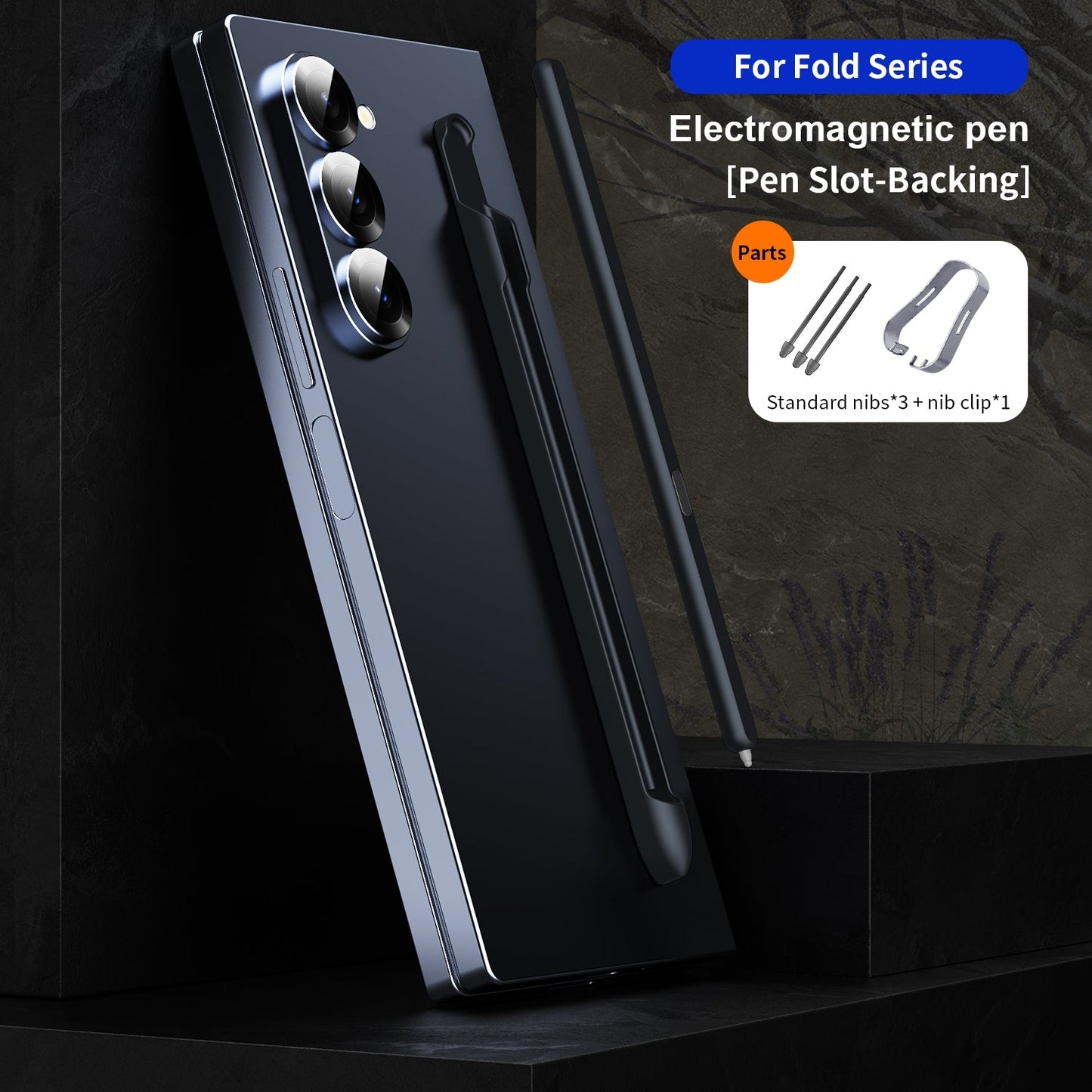 For Samsung Galaxy Z Fold6 / 5 / 4 / 3 Electromagnetic Stylus Pen with Pen Slot(Black)