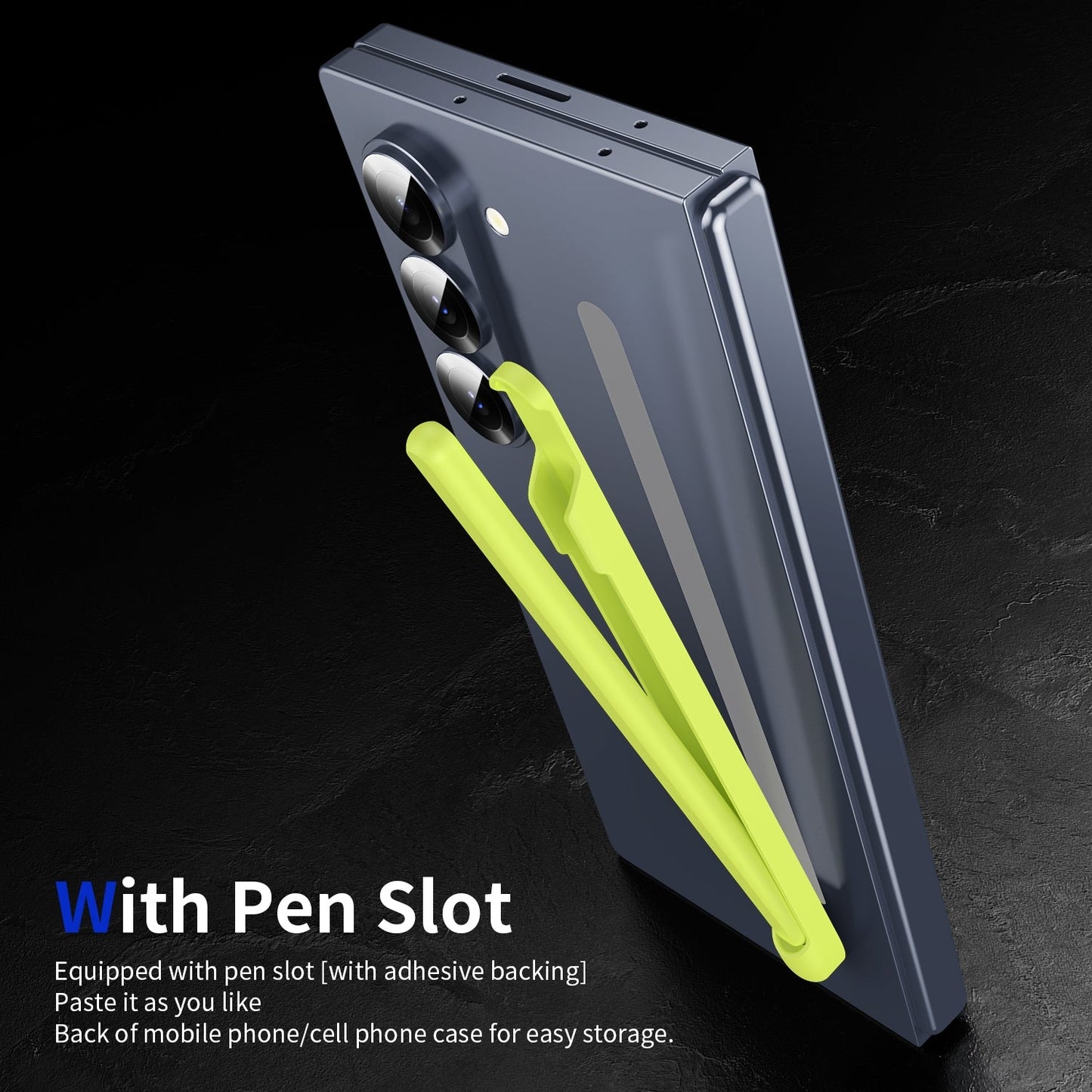 For Samsung Galaxy Z Fold6 / 5 / 4 / 3 Electromagnetic Stylus Pen with Pen Slot(Yellow Green)