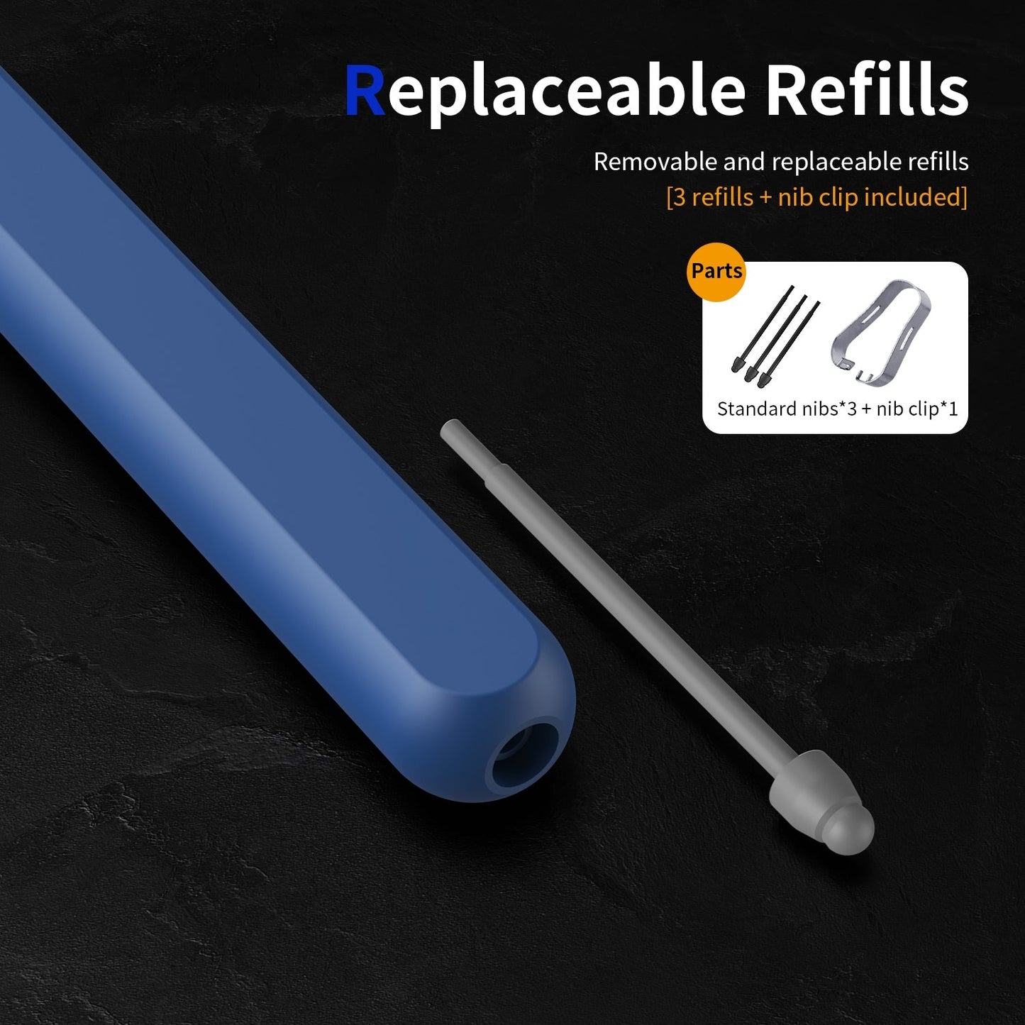 For Samsung Galaxy Z Fold6 / 5 / 4 / 3 Electromagnetic Stylus Pen with Pen Slot(Blue)