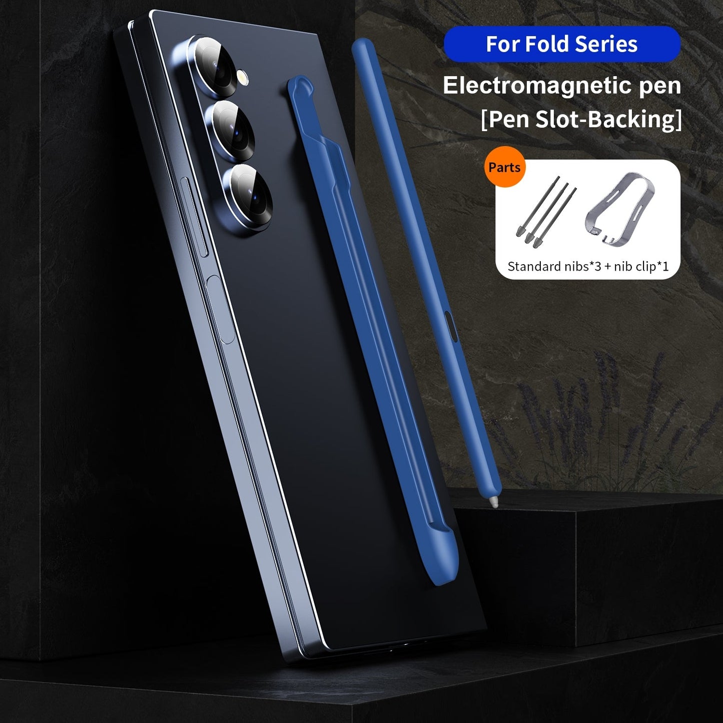 For Samsung Galaxy Z Fold6 / 5 / 4 / 3 Electromagnetic Stylus Pen with Pen Slot(Blue)