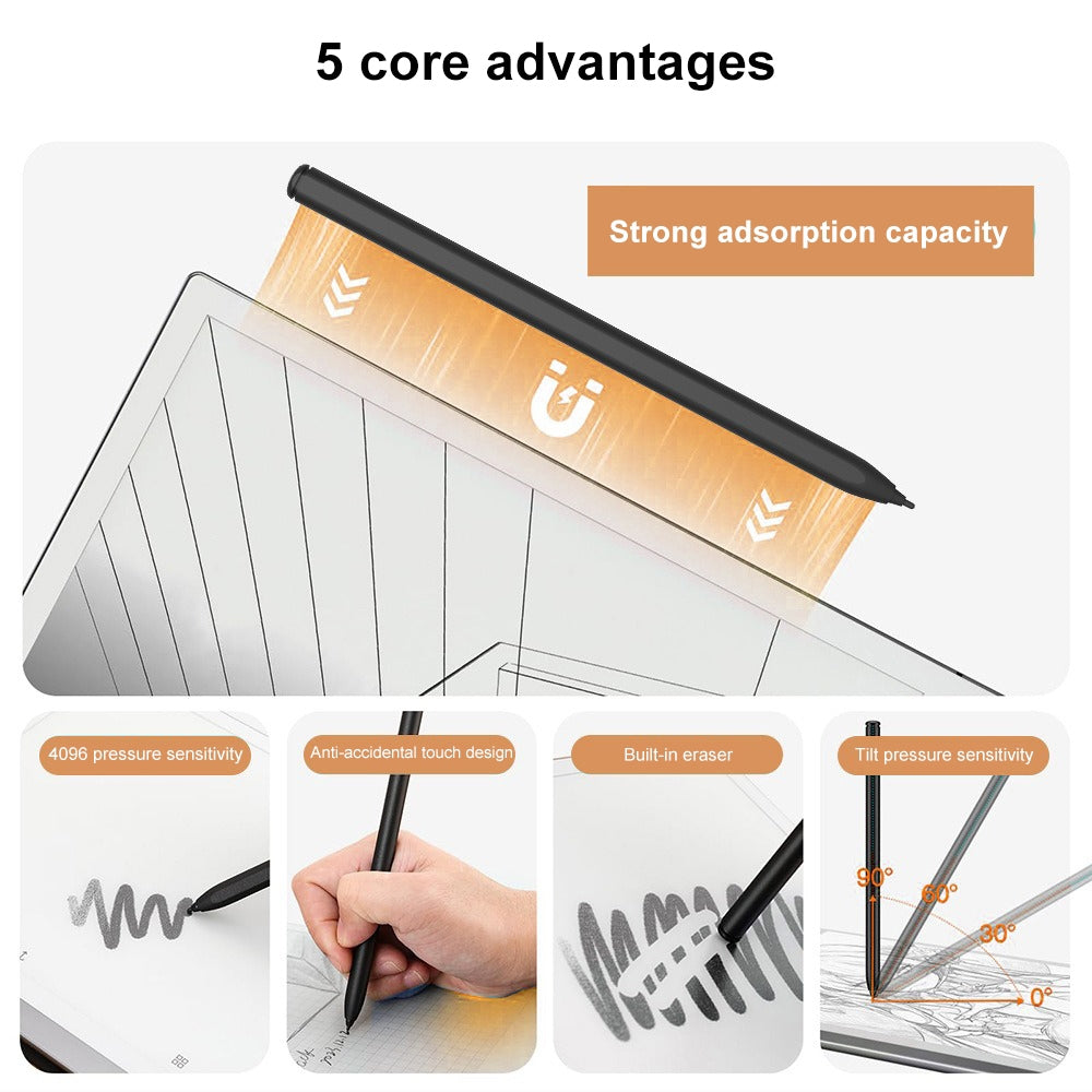 4096 Tilt Pressure-sensitive Prevent Accidental Touch Magnetic Stylus Pen for Samsung Tab(Black)