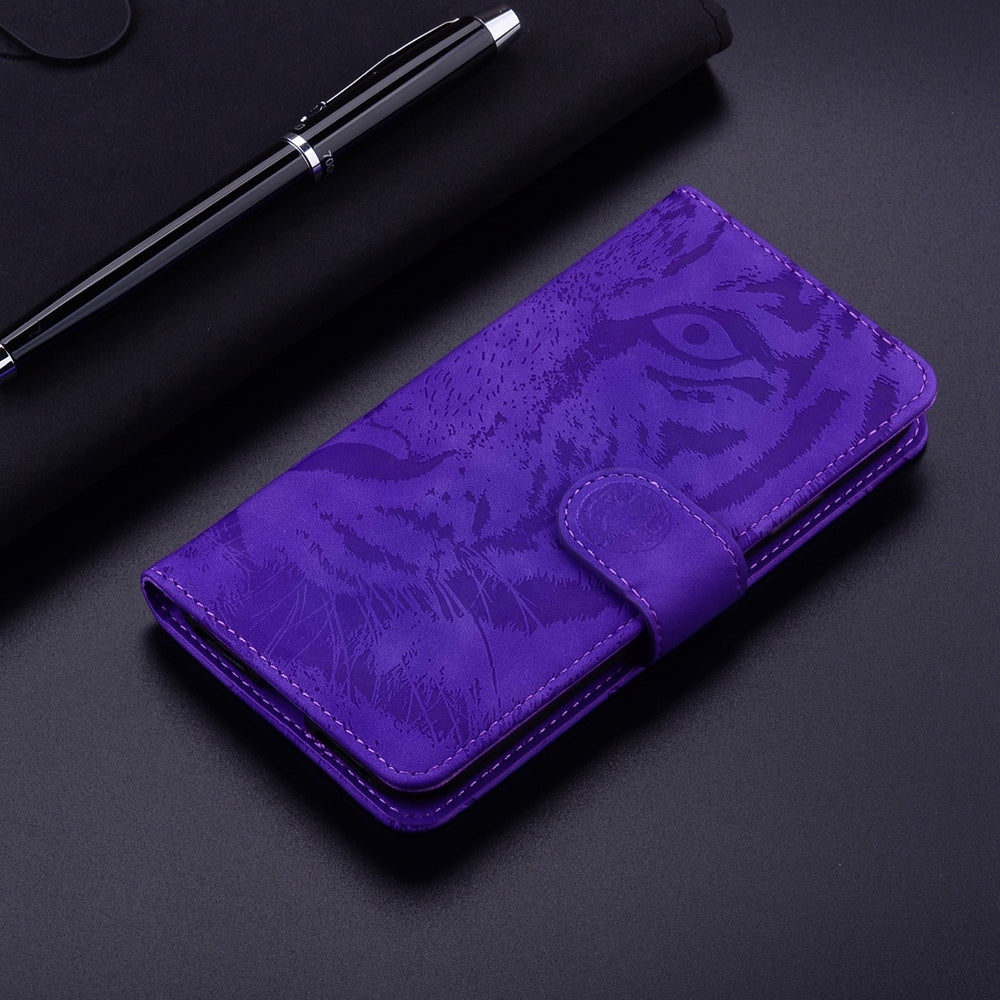 For Redmi 14C 4G Tiger Embossing Pattern Leather Phone Case(Purple)
