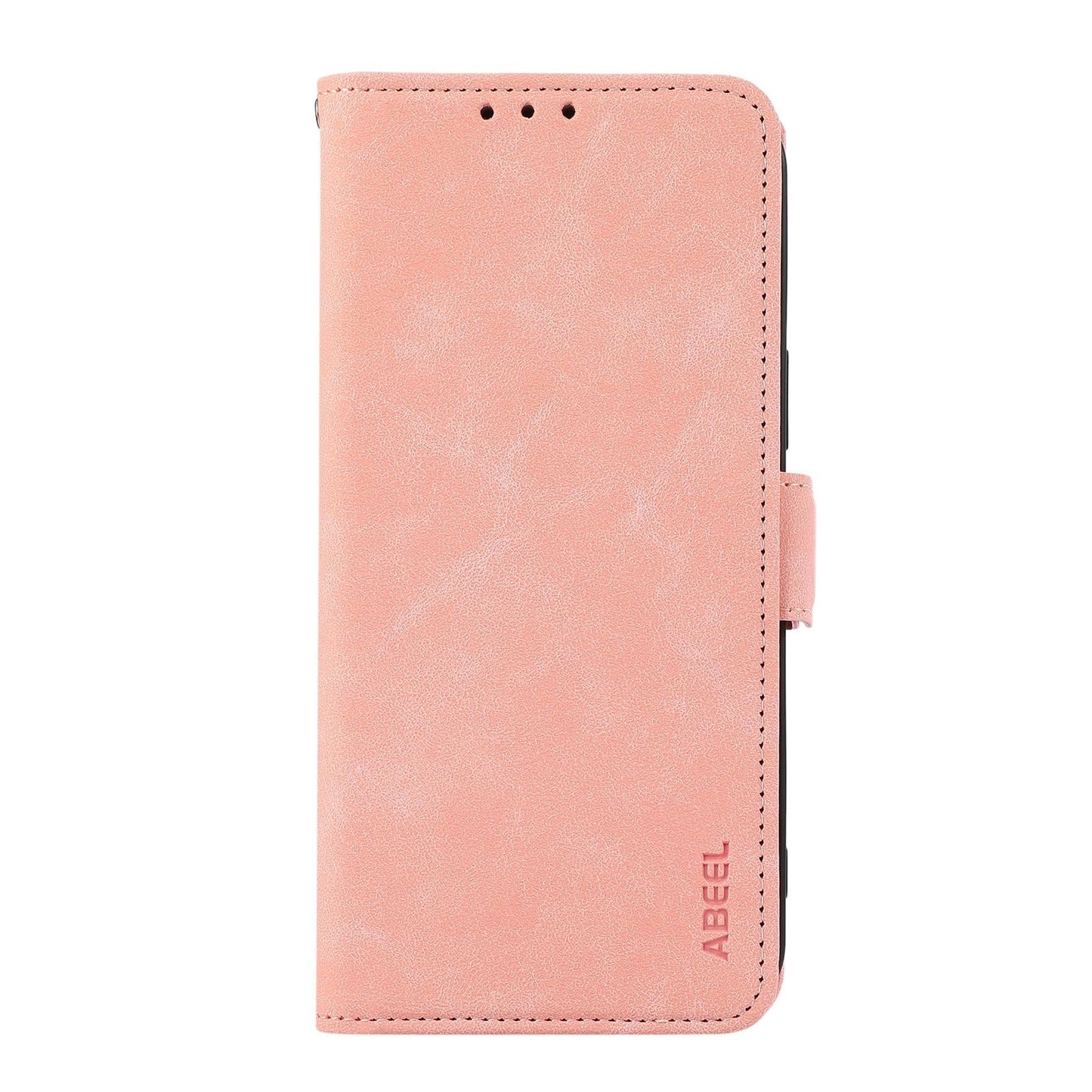 For Samsung Galaxy S25 Edge 5G ABEEL Frosted Magnetic RFID Leather Phone Case(Pink)