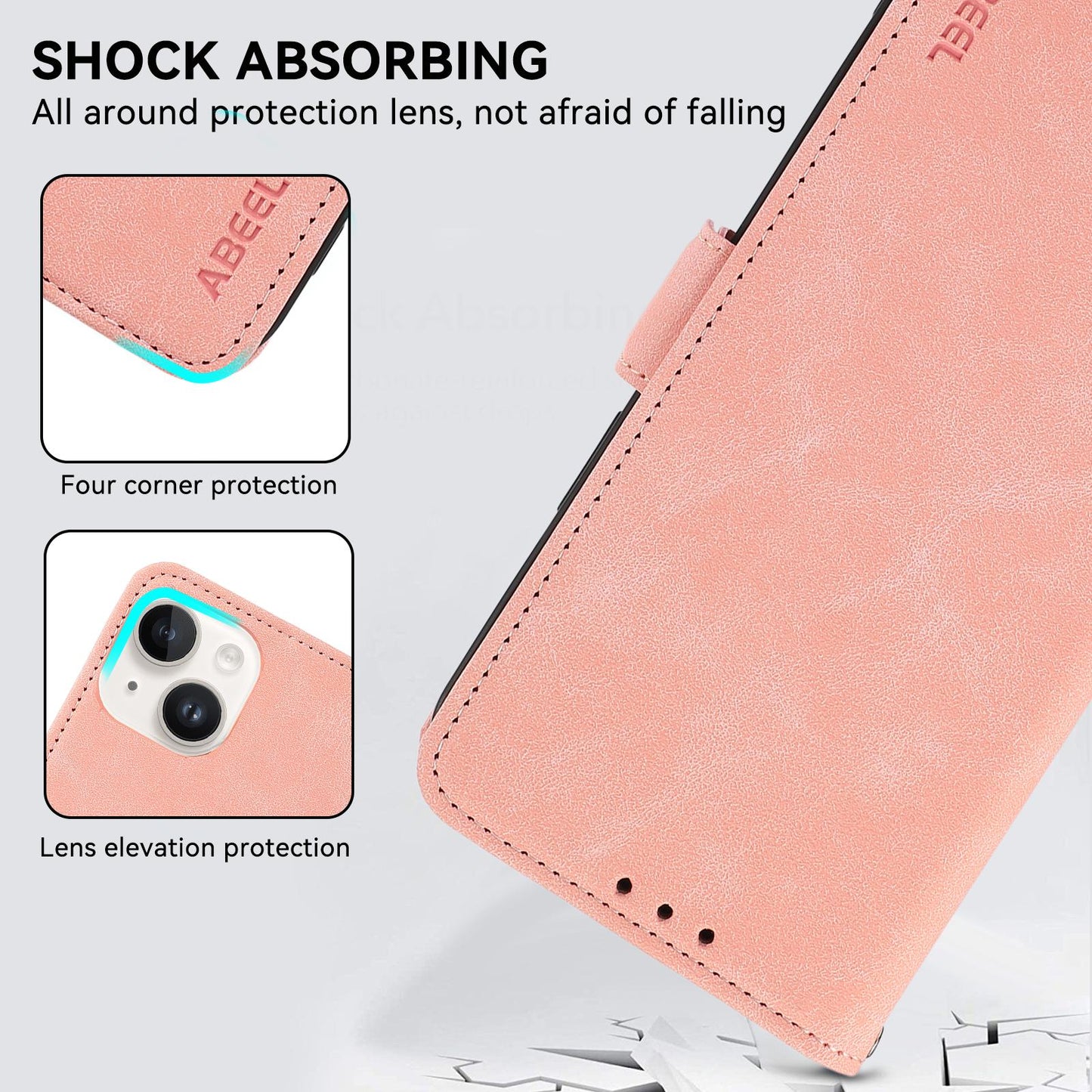 For Samsung Galaxy S25 Edge 5G ABEEL Frosted Magnetic RFID Leather Phone Case(Pink)