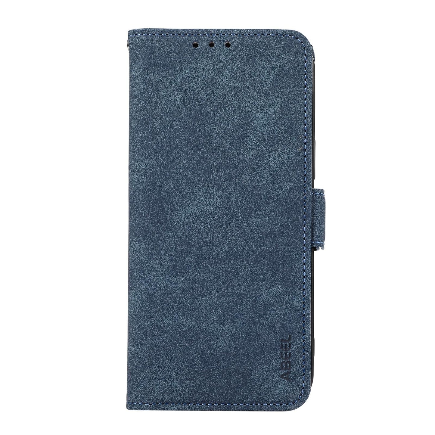 For Samsung Galaxy S25 Edge 5G ABEEL Frosted Magnetic RFID Leather Phone Case(Blue)