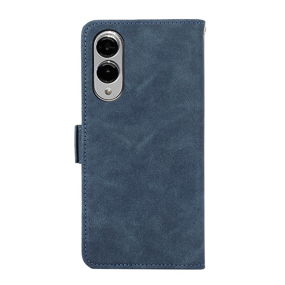 For Samsung Galaxy S25 Edge 5G ABEEL Frosted Magnetic RFID Leather Phone Case(Blue)