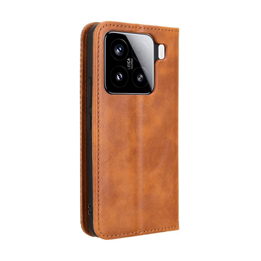 For Xiaomi 15 Magnetic Buckle Retro Texture Leather Phone Case(Brown)