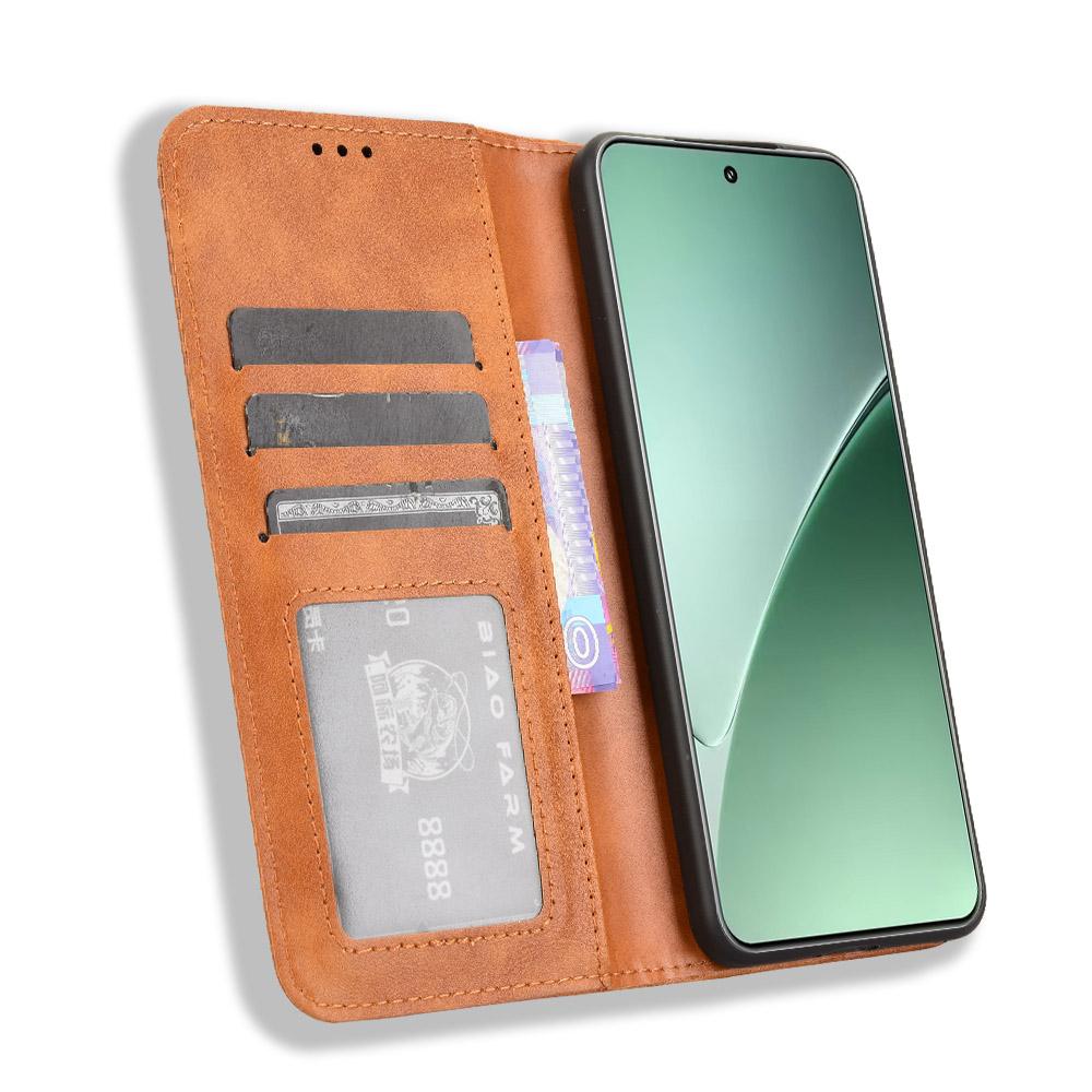 For Xiaomi 15 Magnetic Buckle Retro Texture Leather Phone Case(Brown)