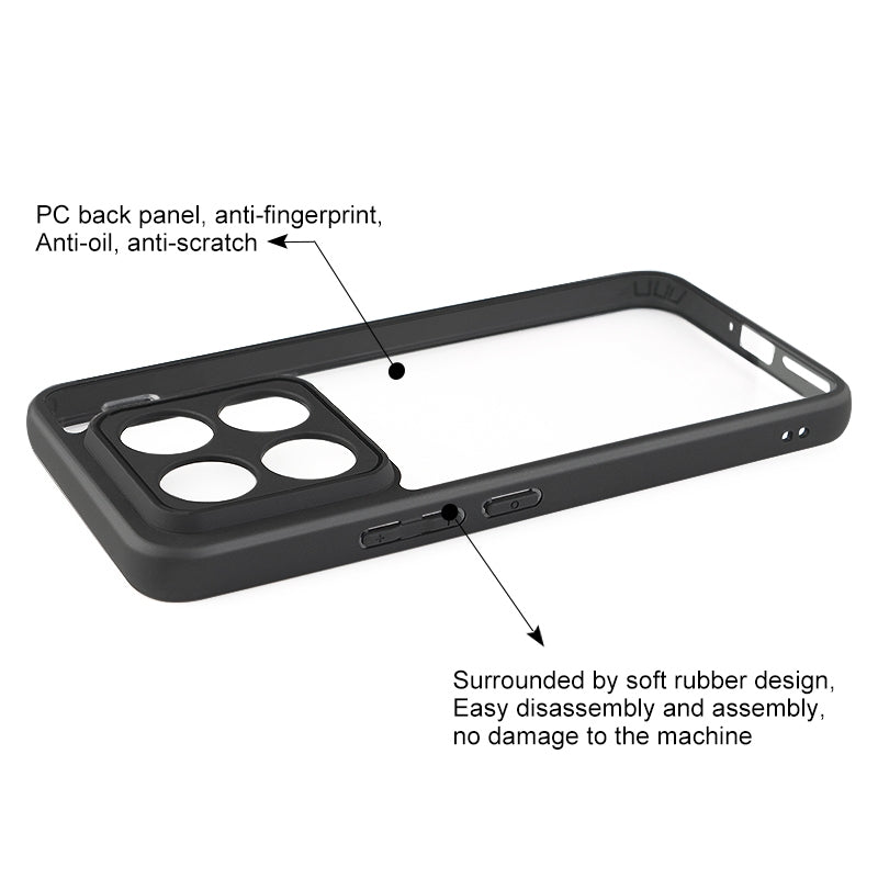 For Xiaomi 15 Pro Frosted TPU Hybrid Transparent PC Phone Case