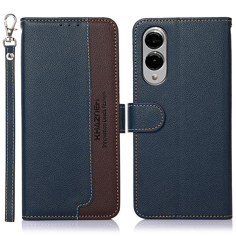 For Samsung Galaxy S25 Edge 5G KHAZNEH Litchi Texture Leather RFID Phone Case(Blue)