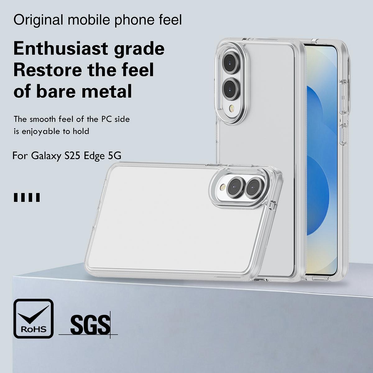 For Samsung Galaxy S25 Edge 5G Terminator Style Shockproof Phone Case(Transparent)