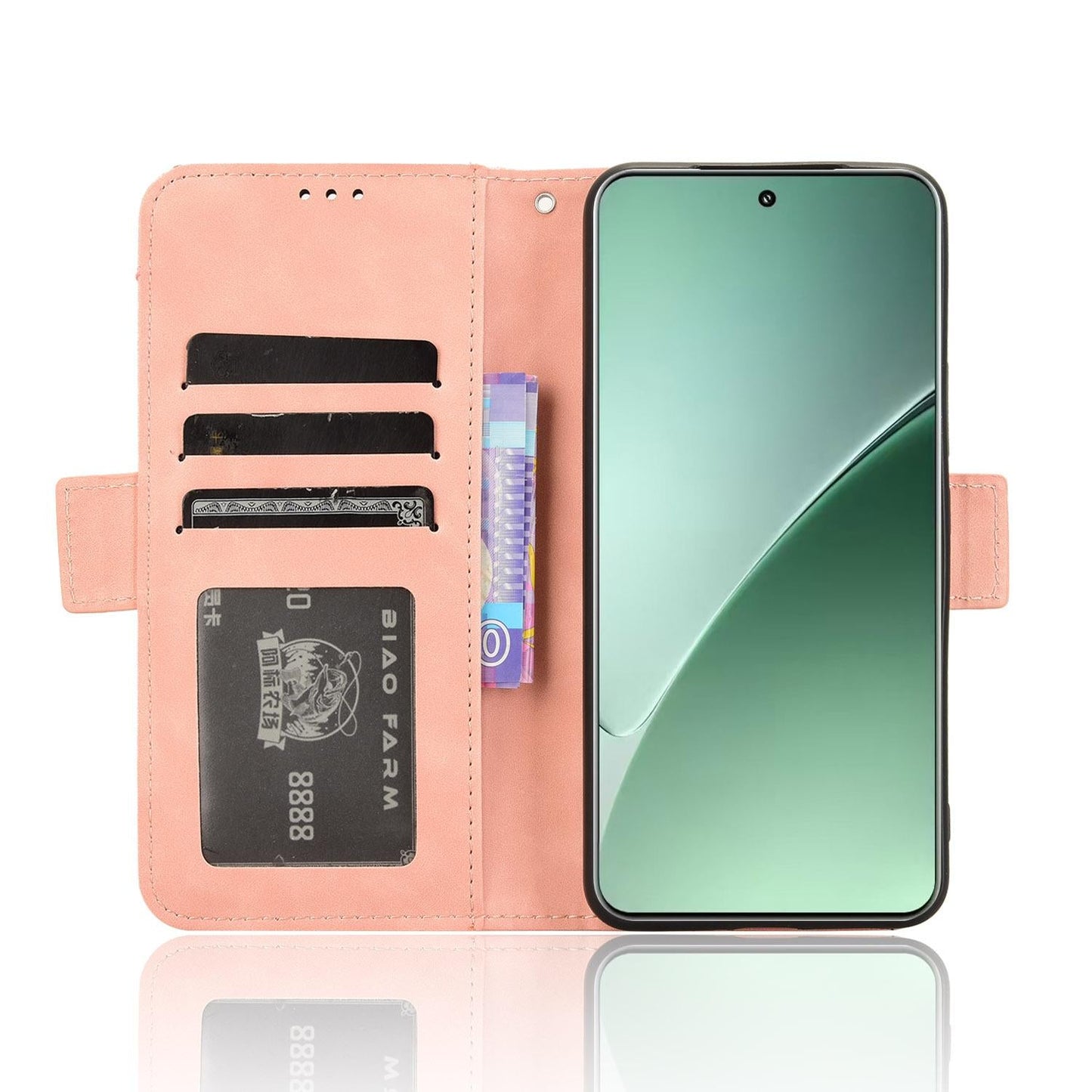 For Xiaomi 15 Pro Skin Feel Calf Texture Card Slots Leather Phone Case(Pink)