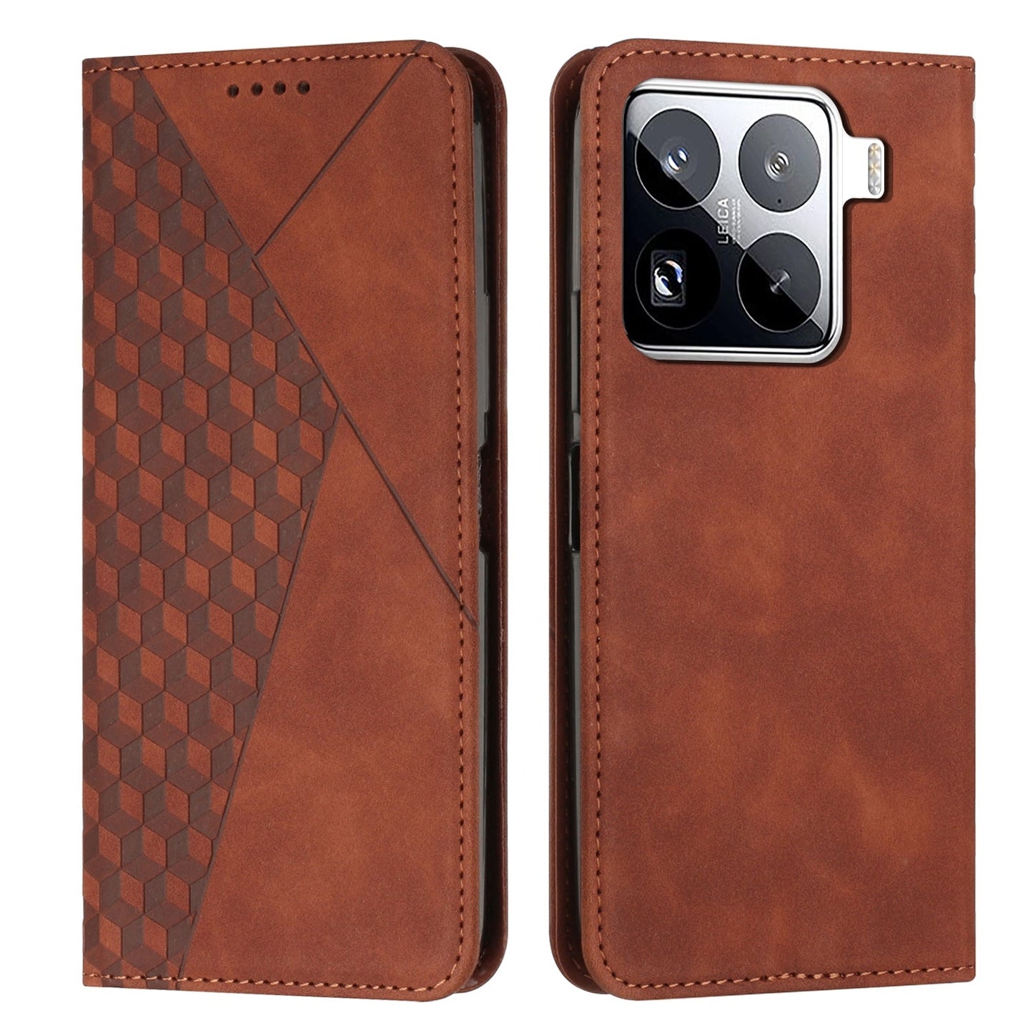 For Xiaomi 15 Pro Diamond Splicing Skin Feel Magnetic Leather Phone Case(Brown)