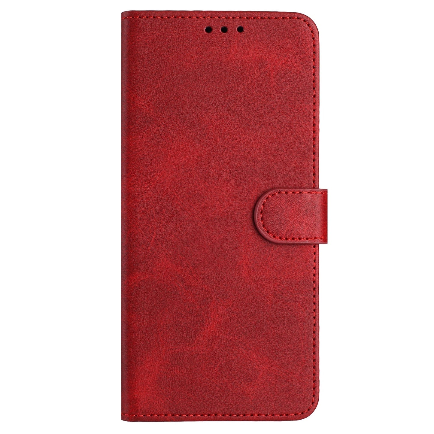 For Redmi 14C 4G Solid Calf Texture Flip Leather Phone Case(Red)