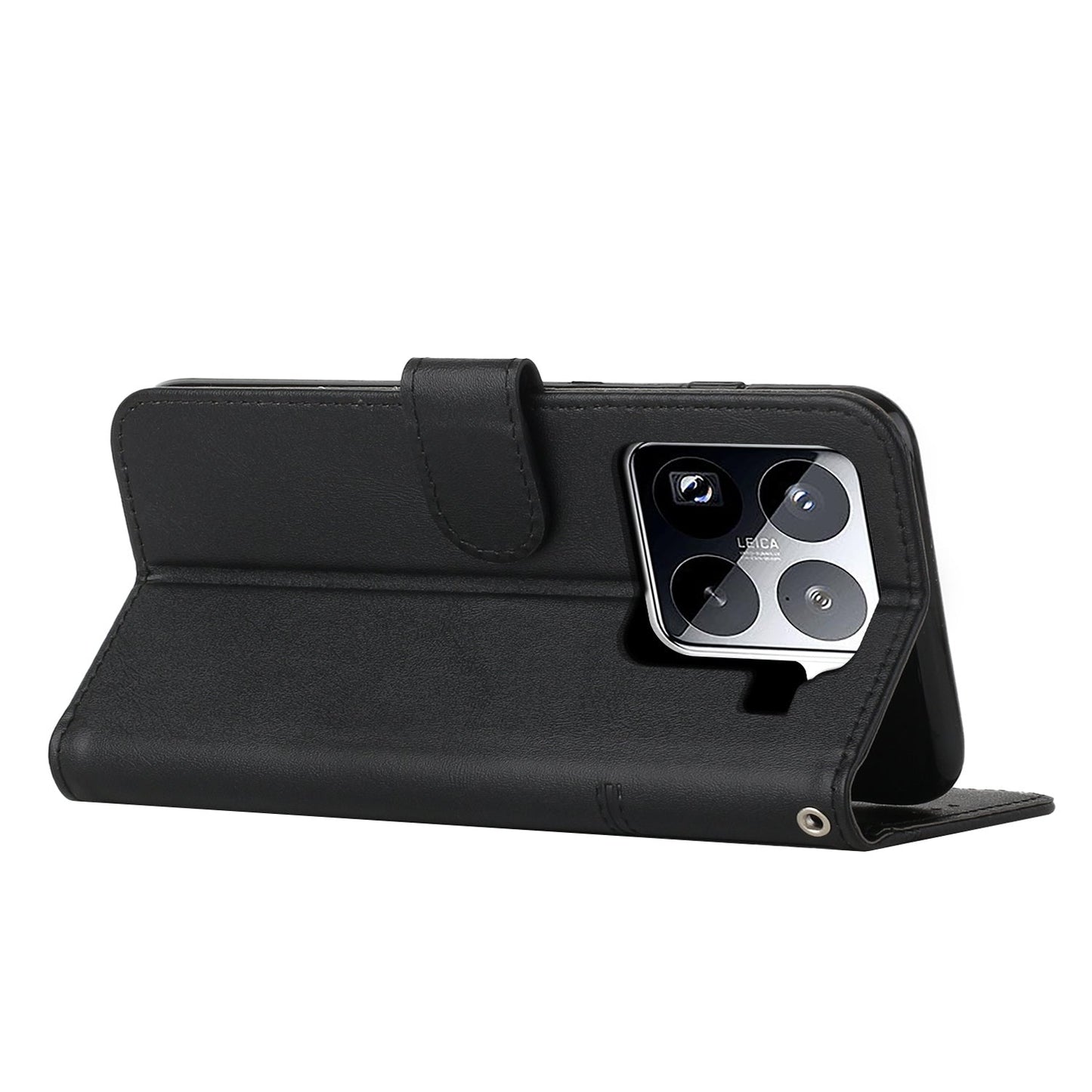 For Xiaomi 15 Pro Stitching Calf Texture Buckle Leather Phone Case(Black)