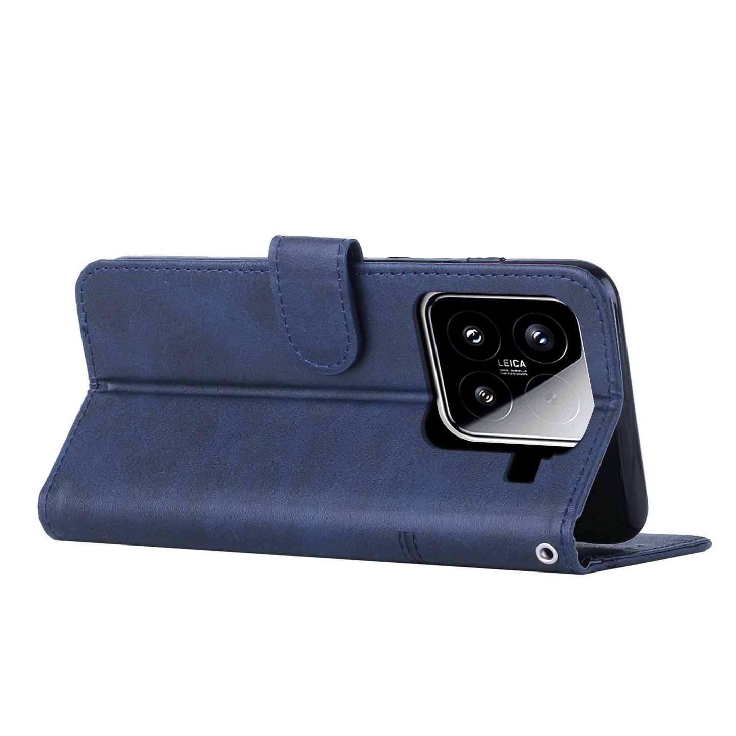 For Xiaomi 15 Stitching Calf Texture Buckle Leather Phone Case(Blue)