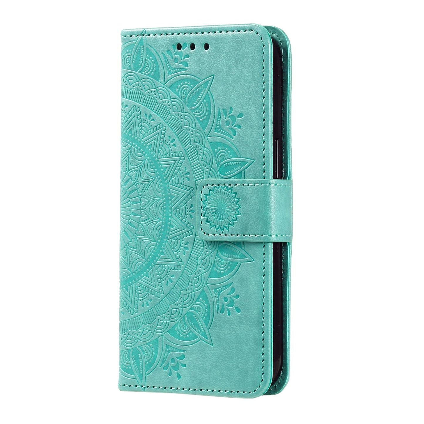 For Samsung Galaxy S25 Edge 5G Totem Flower Embossed Leather Phone Case(Green)