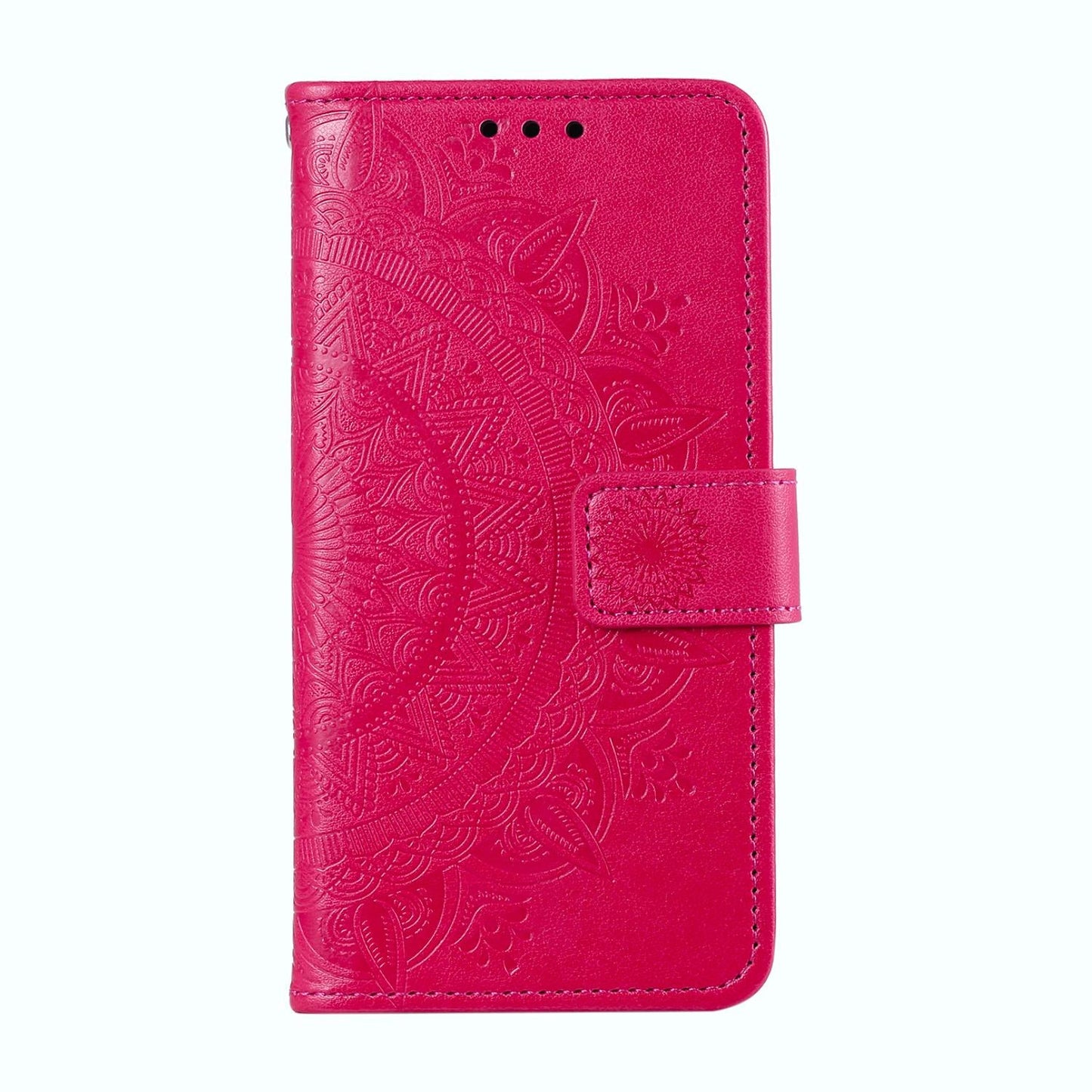 For Samsung Galaxy S25 Edge 5G Totem Flower Embossed Leather Phone Case(Red)
