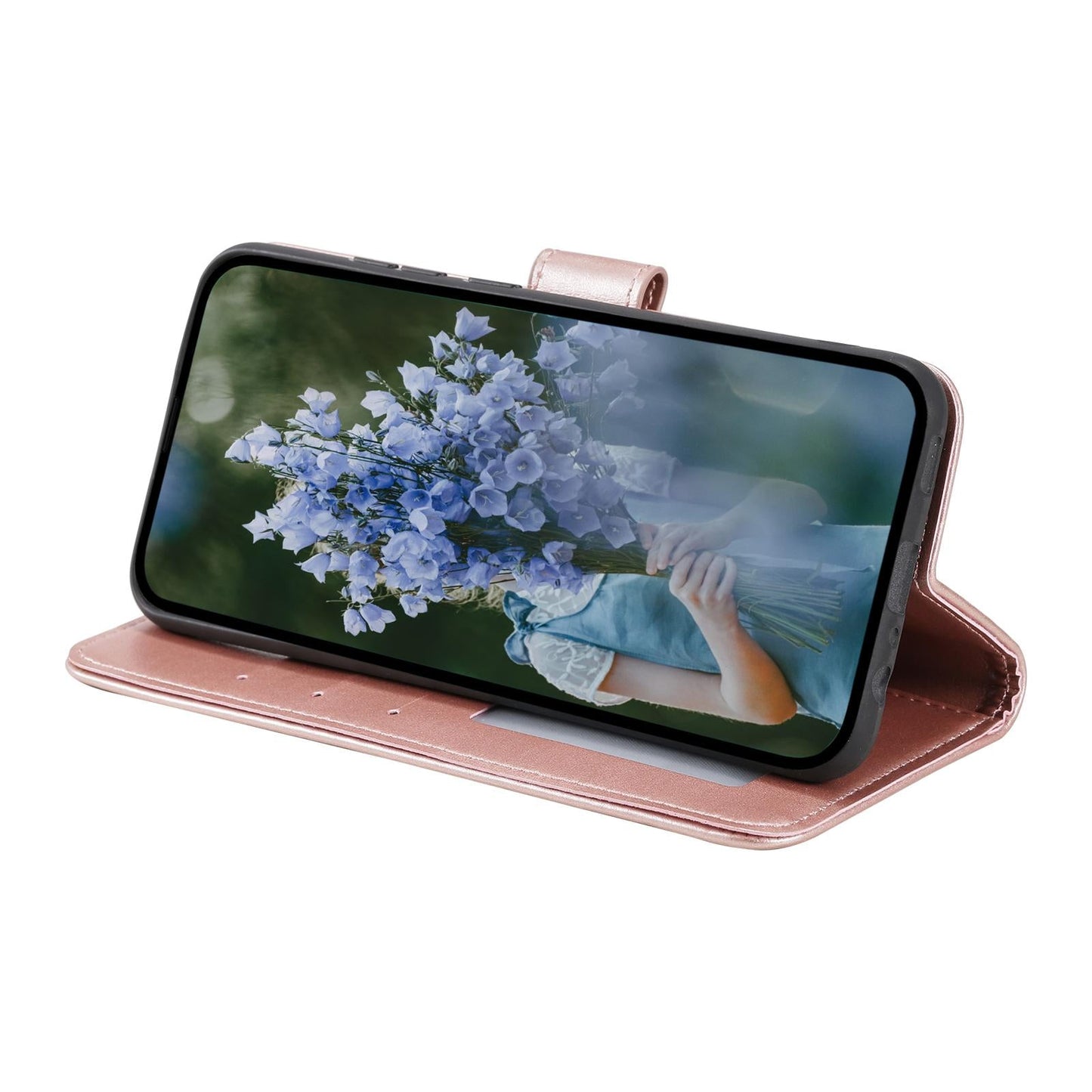 For Samsung Galaxy S25 Edge 5G Totem Flower Embossed Leather Phone Case(Rose Gold)