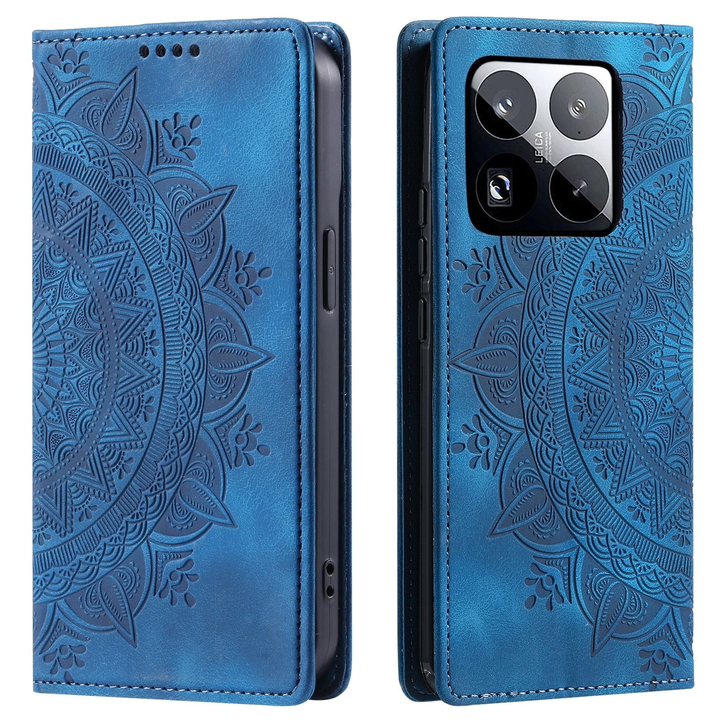 For Xiaomi 15 Pro Totem Embossed Magnetic Leather Phone Case(Blue)