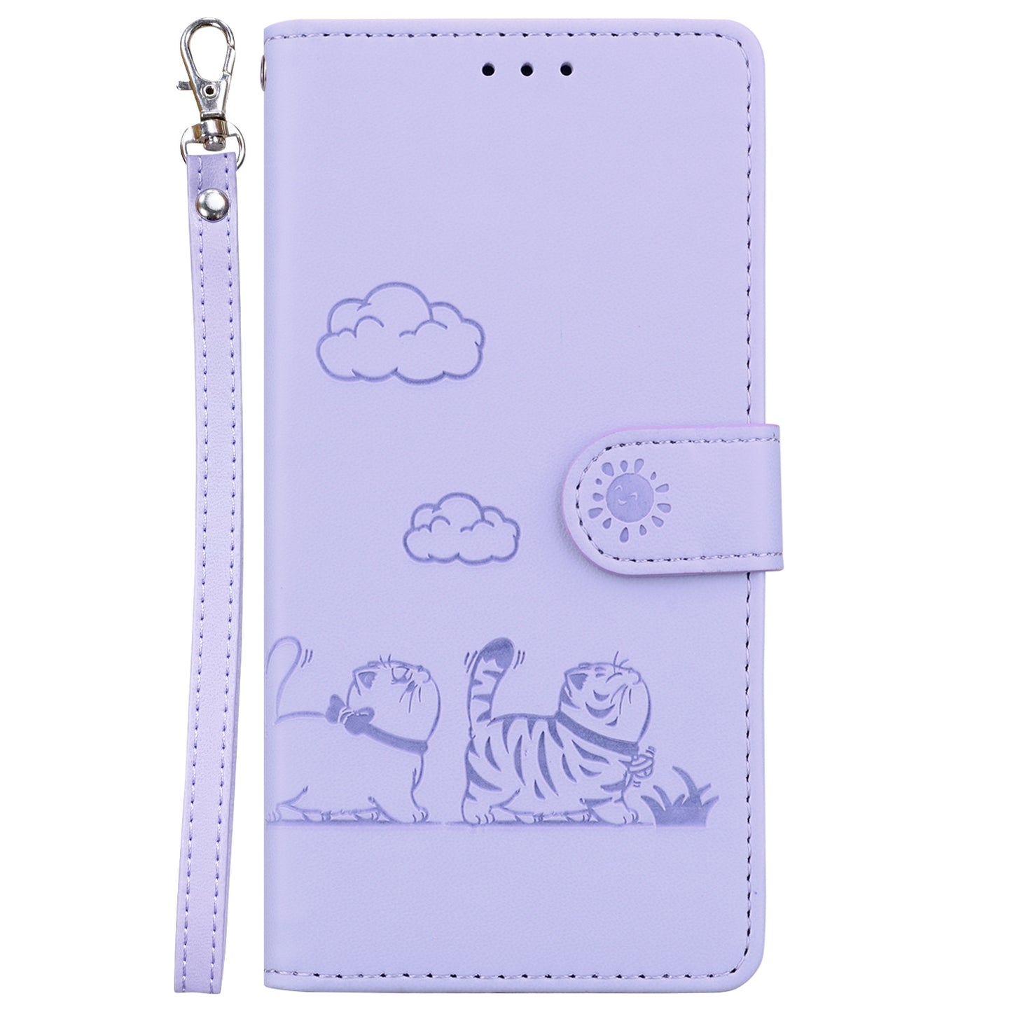 For OPPO K12 Cute Cats RFID Leather Phone Case(Purple)