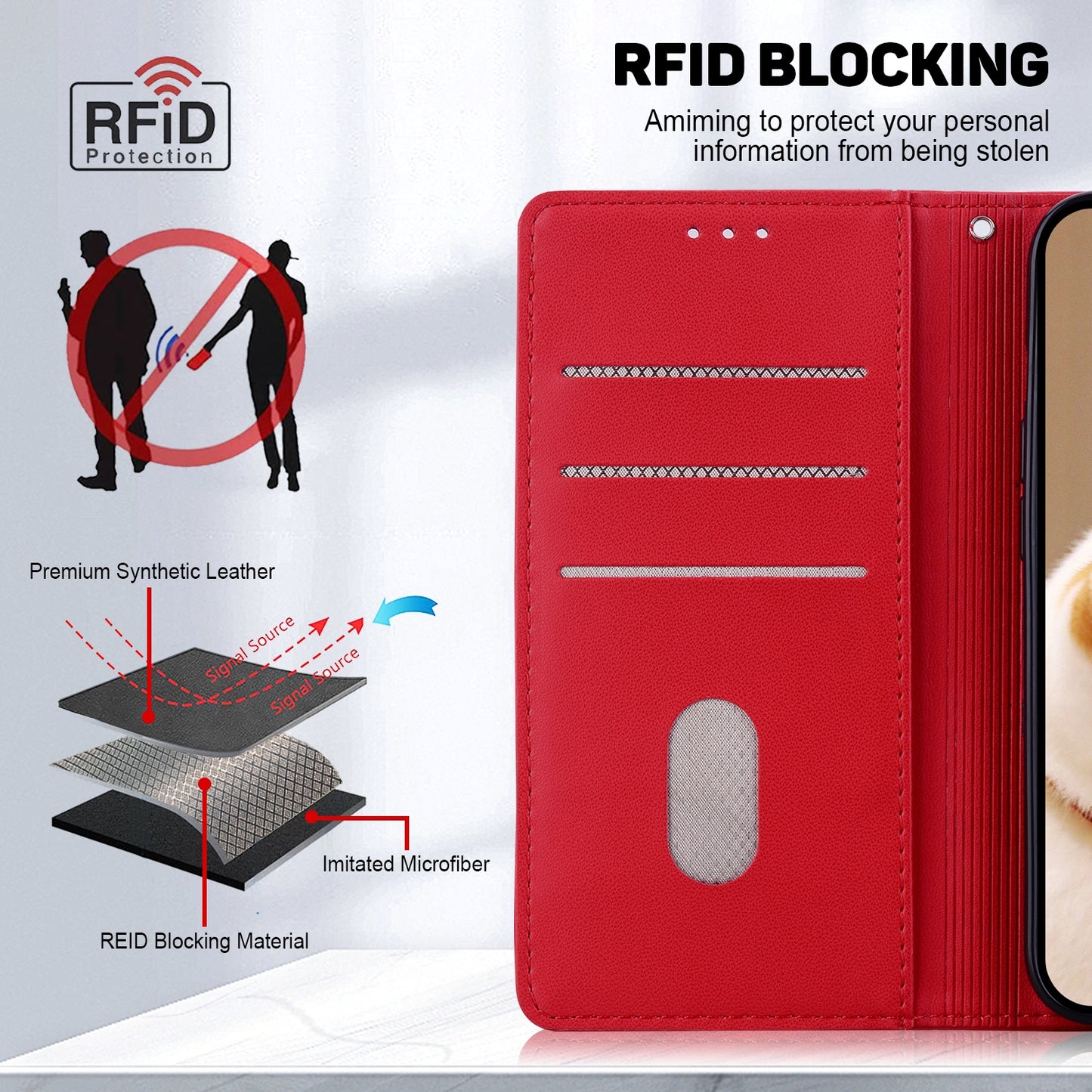 For OPPO K12 Cute Cats RFID Leather Phone Case(Red)