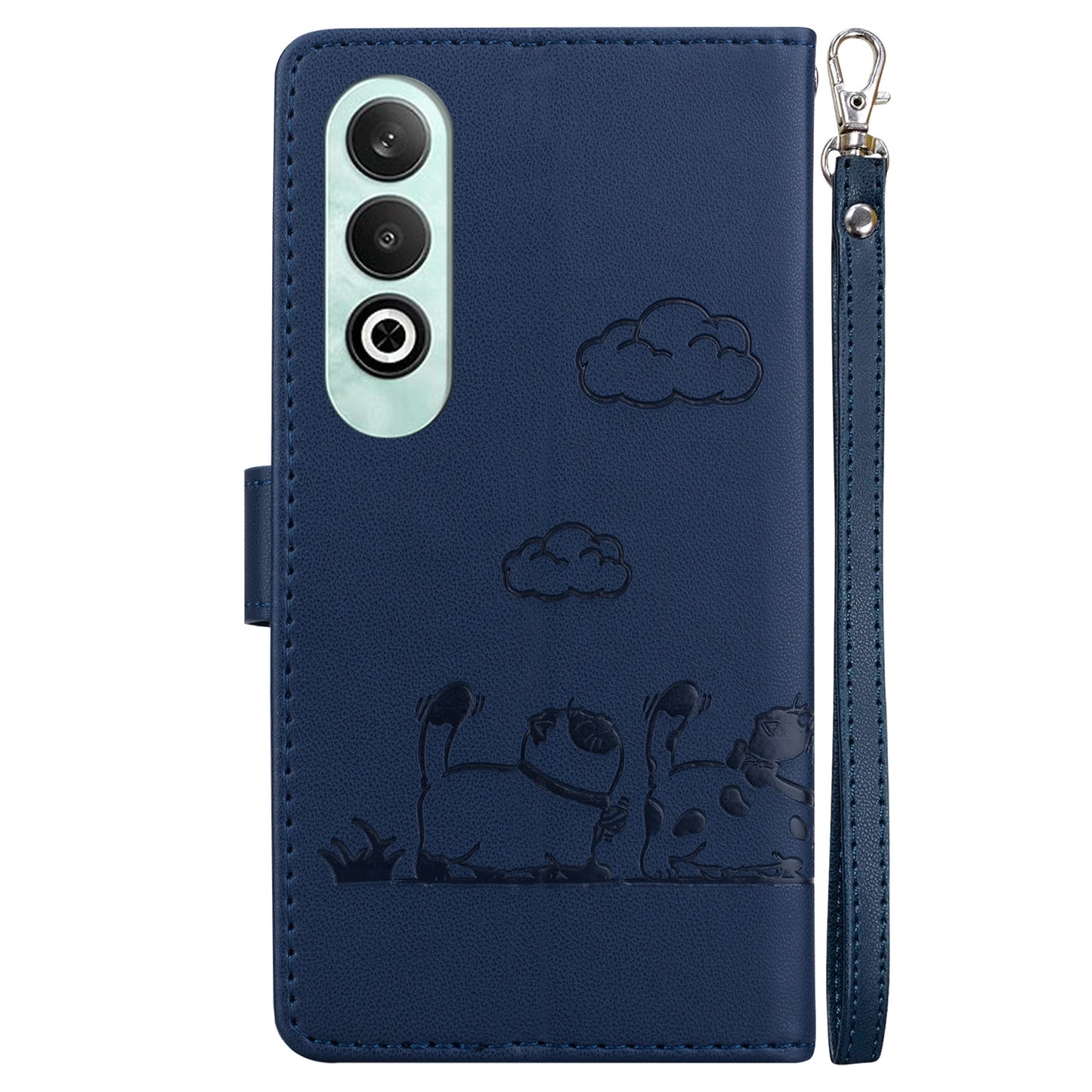 For OPPO K12 Cute Cats RFID Leather Phone Case(Blue)