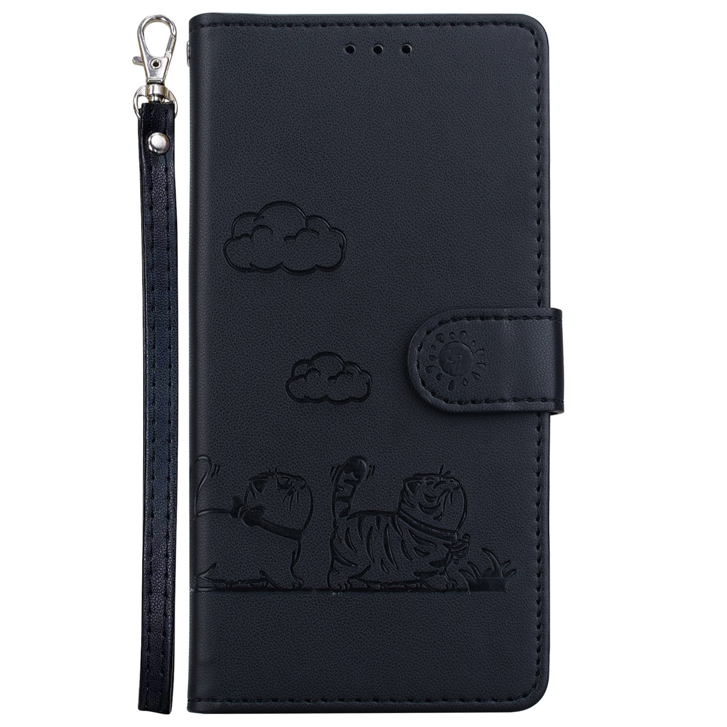 For OPPO K12 Cute Cats RFID Leather Phone Case(Black)