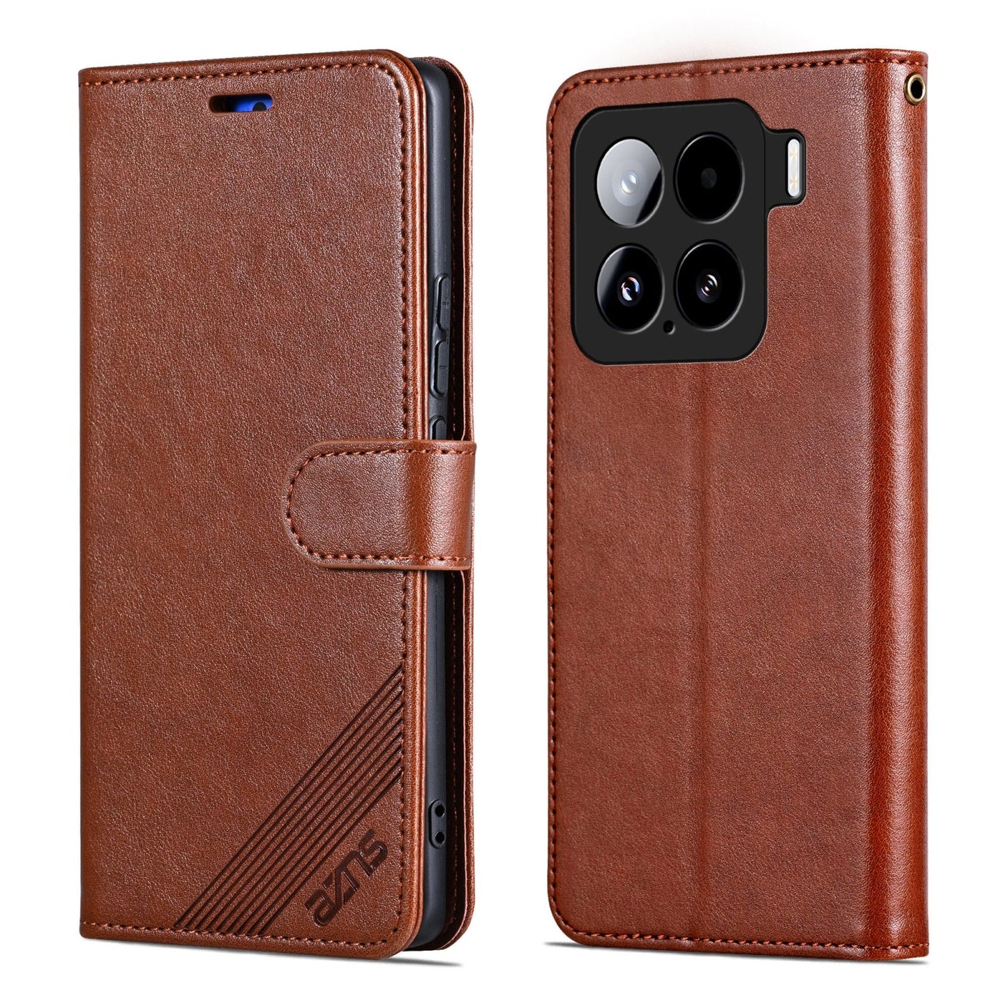 For Xiaomi 15 AZNS Sheepskin Texture Flip Leather Phone Case(Brown)