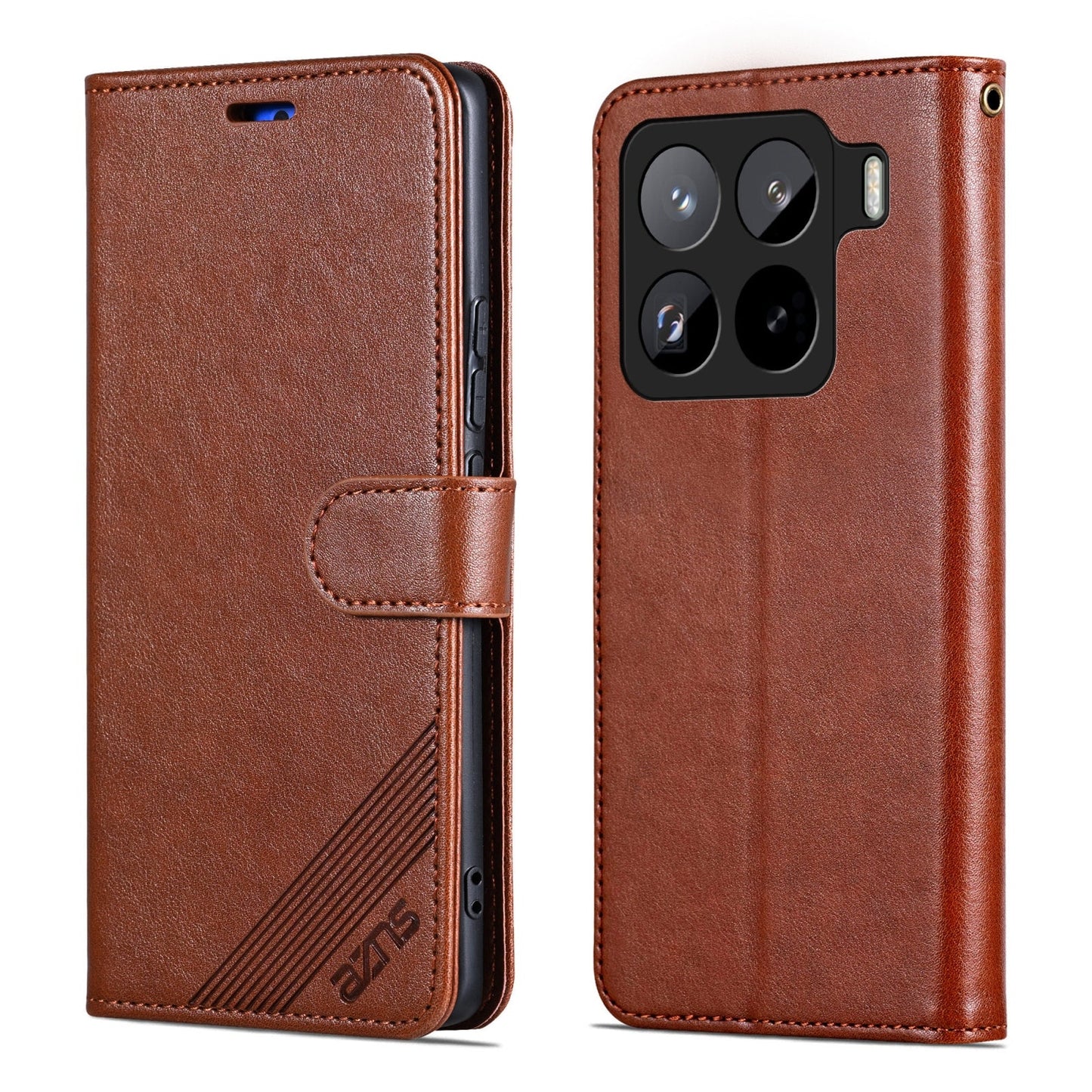 For Xiaomi 15 Pro AZNS Sheepskin Texture Flip Leather Phone Case(Brown)