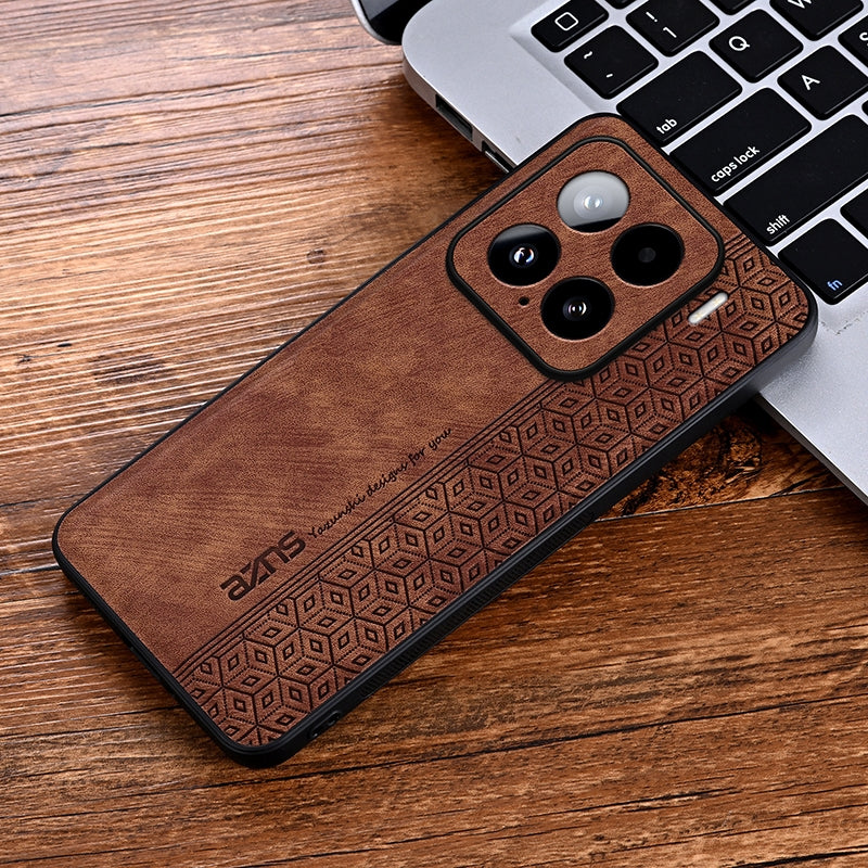 For Xiaomi 15 AZNS 3D Embossed Skin Feel Phone Case(Brown)