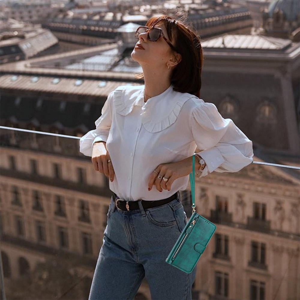 For vivo V50 Global Multi-Card Slots Zipper Wallet Leather Phone Case(Green)