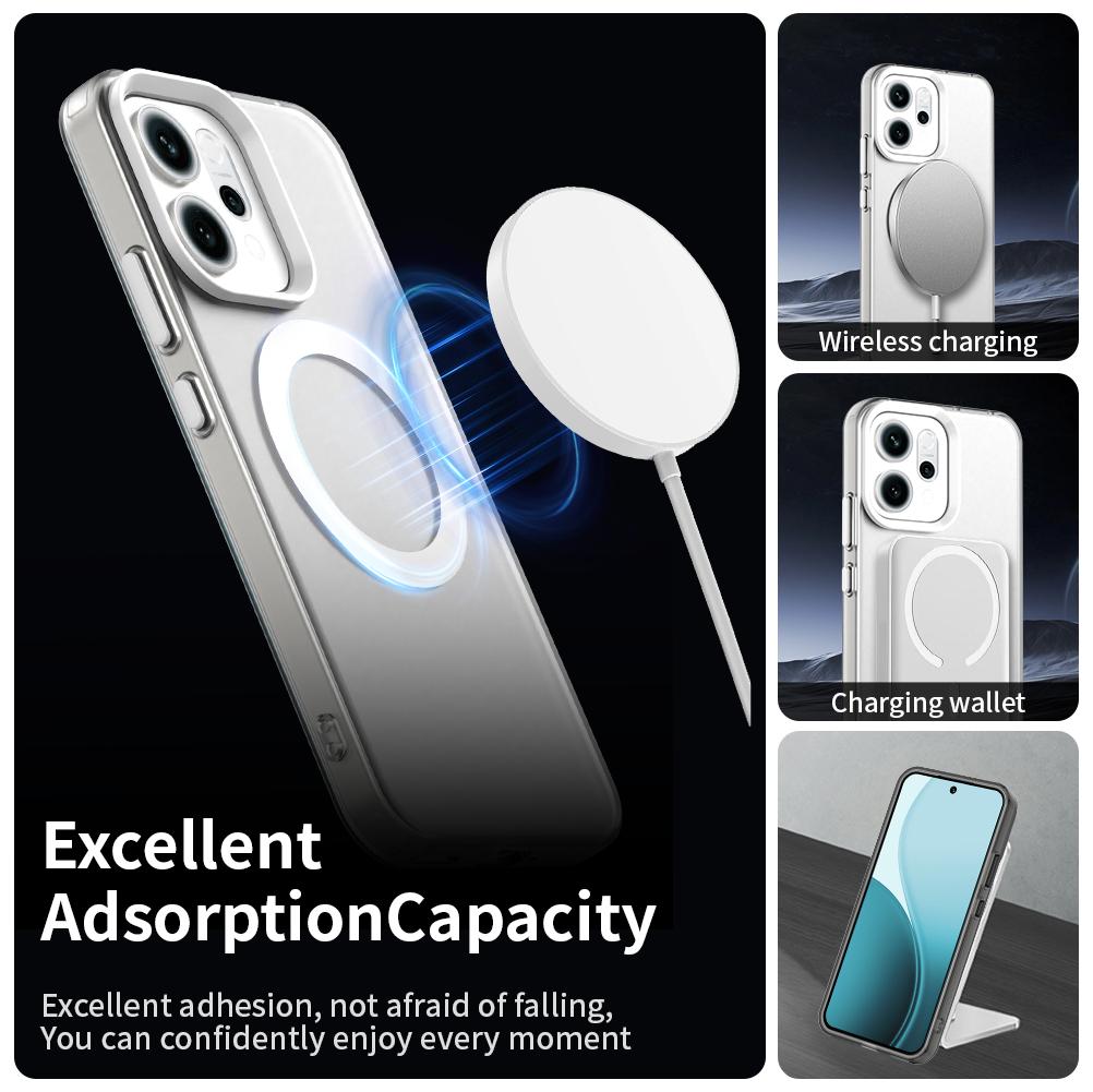 For OPPO Reno14 Global Candy Magsafe PC Hybrid TPU Phone Case(White)