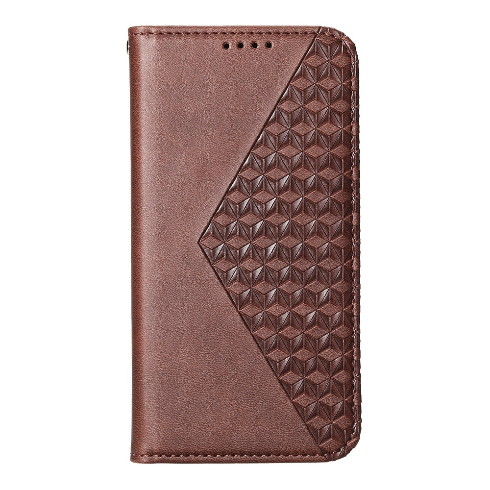 For Xiaomi 15 Cubic Grid Calf Texture Magnetic Leather Phone Case(Brown)