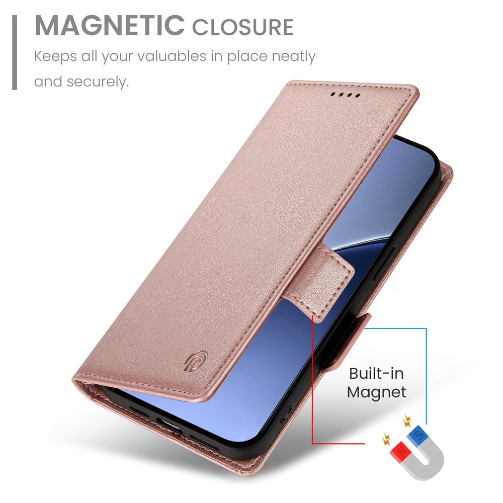 For Xiaomi 15 Pro Side Buckle Magnetic Frosted Leather Phone Case(Rose Gold)