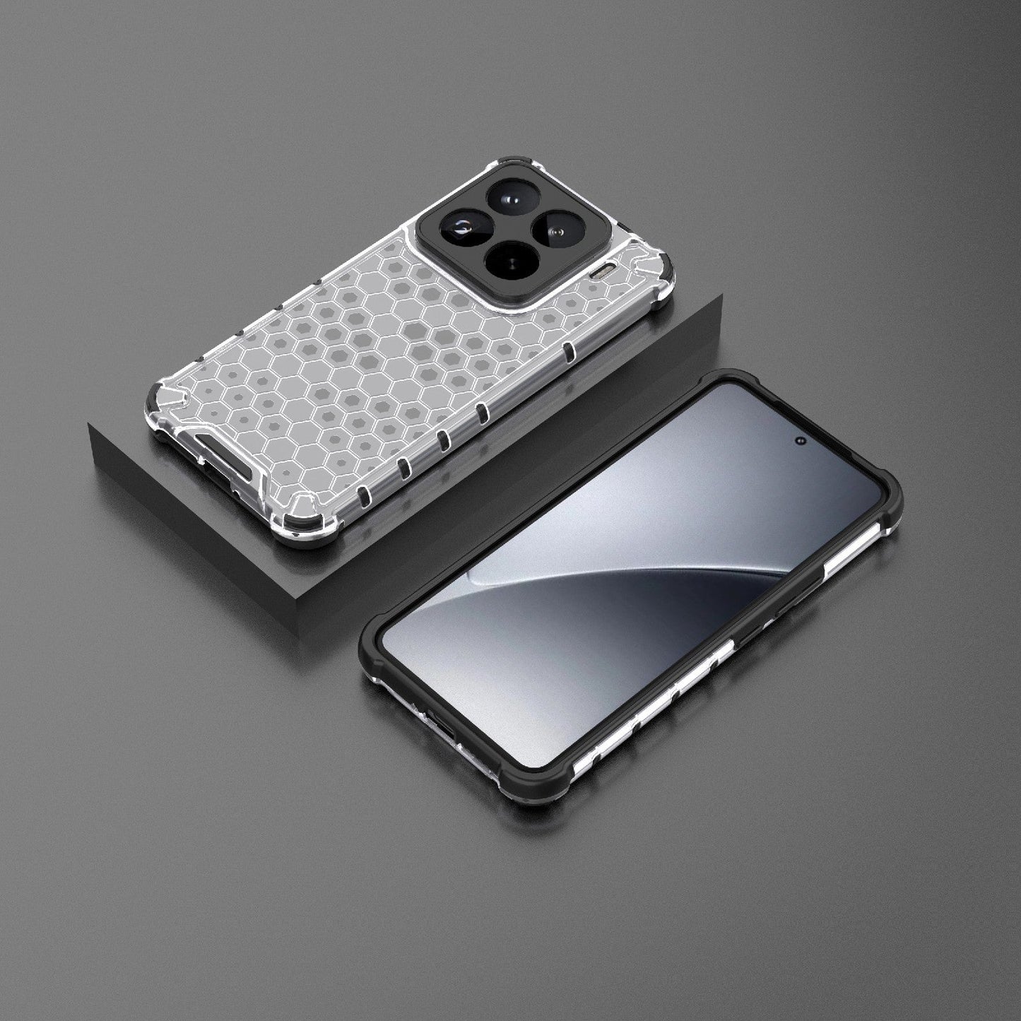 For Xiaomi 15 Pro 5G Honeycomb Shockproof Phone Case(White)