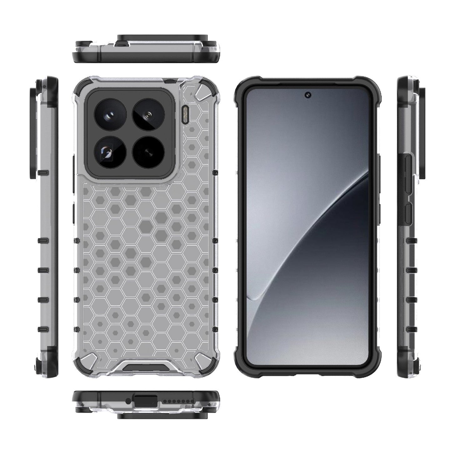 For Xiaomi 15 Pro 5G Honeycomb Shockproof Phone Case(White)