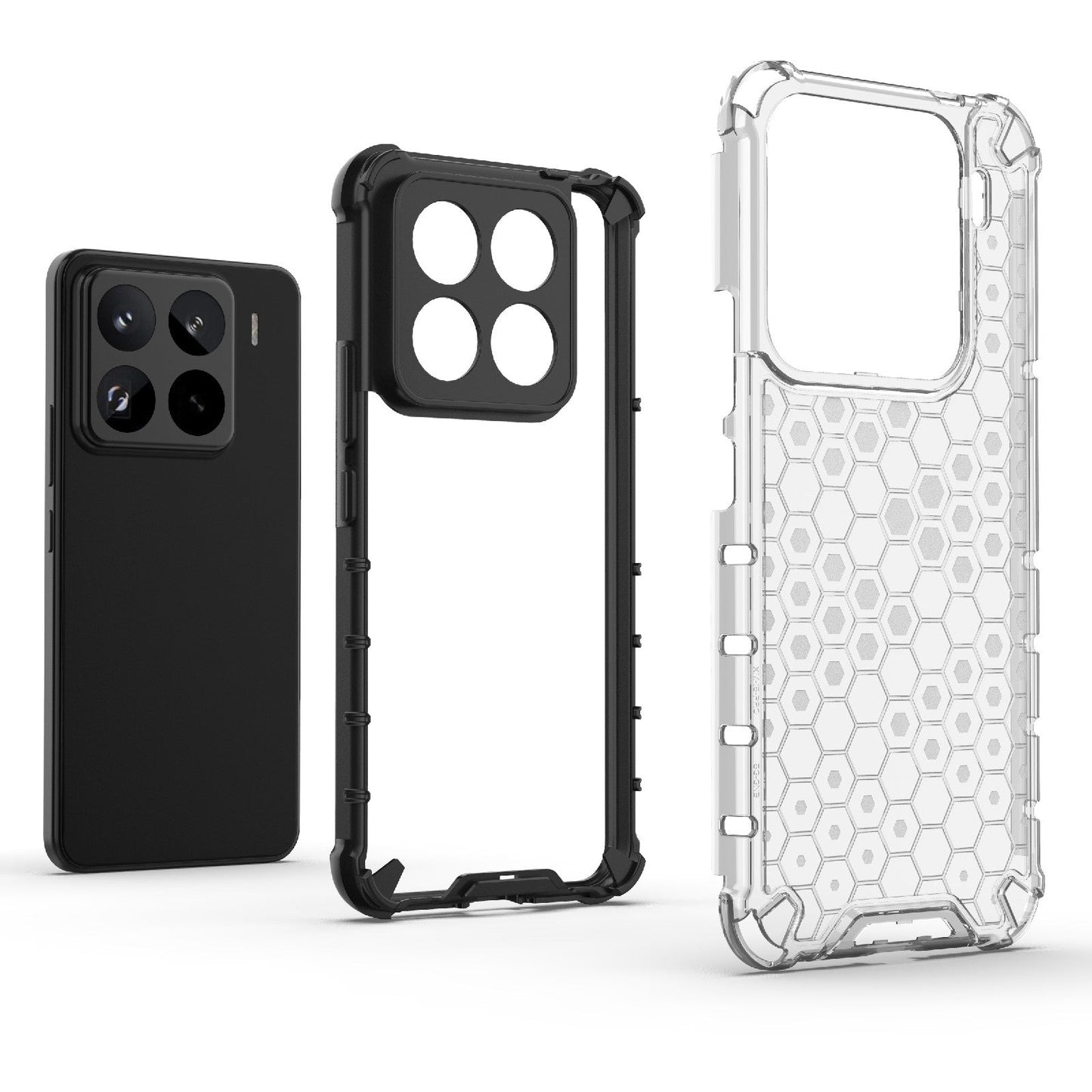For Xiaomi 15 Pro 5G Honeycomb Shockproof Phone Case(White)