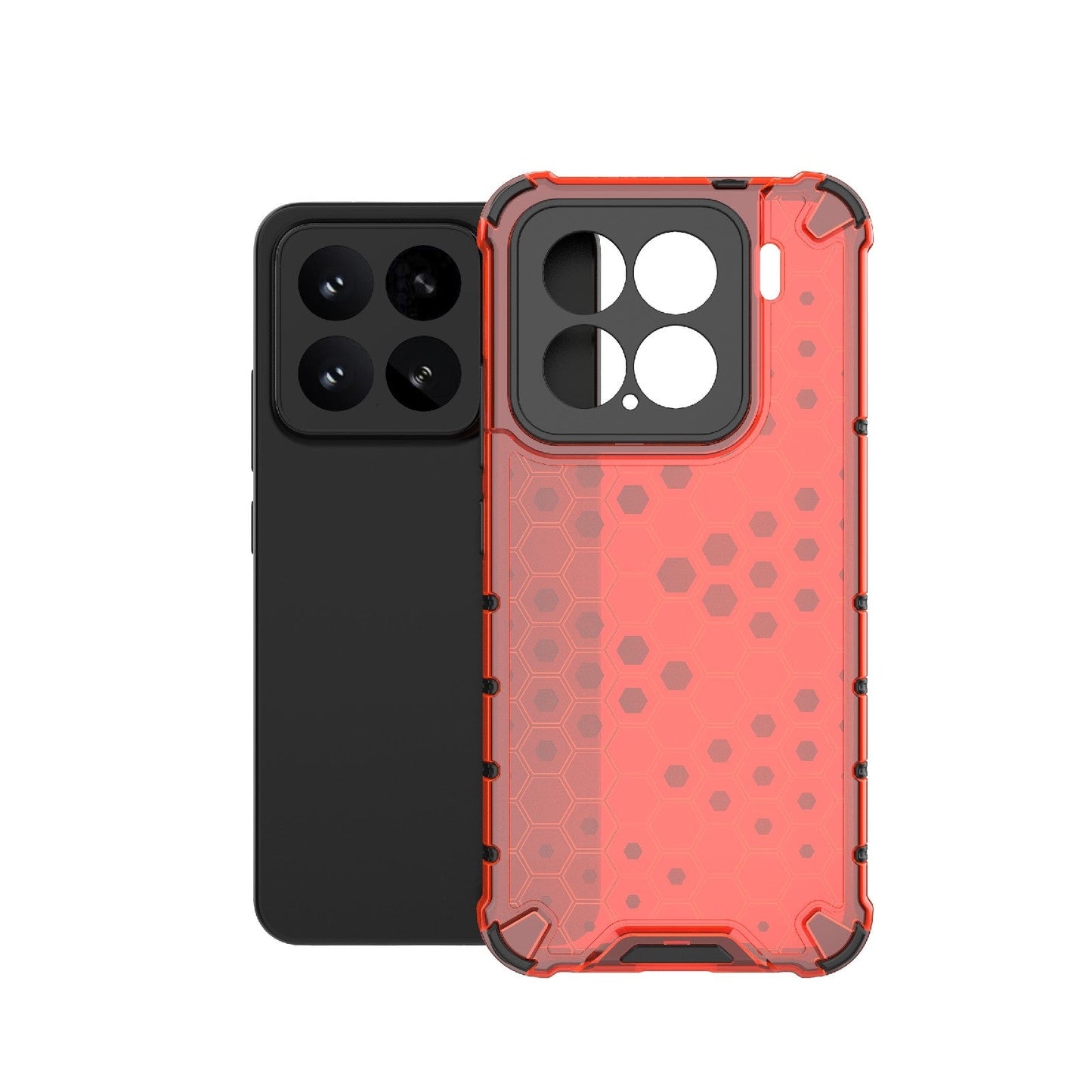 For Xiaomi 15 5G Honeycomb Shockproof Phone Case(Red)
