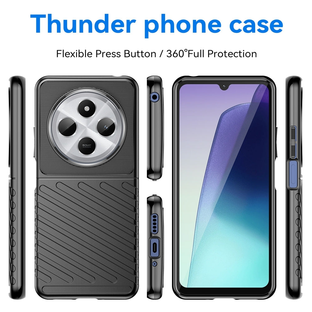For Redmi 14C 4G Thunderbolt Shockproof TPU Phone Case(Black)