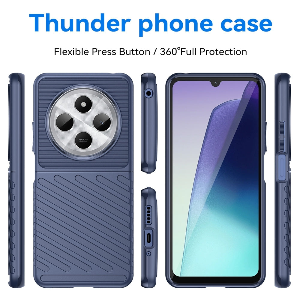 For Redmi 14C 4G Thunderbolt Shockproof TPU Phone Case(Blue)