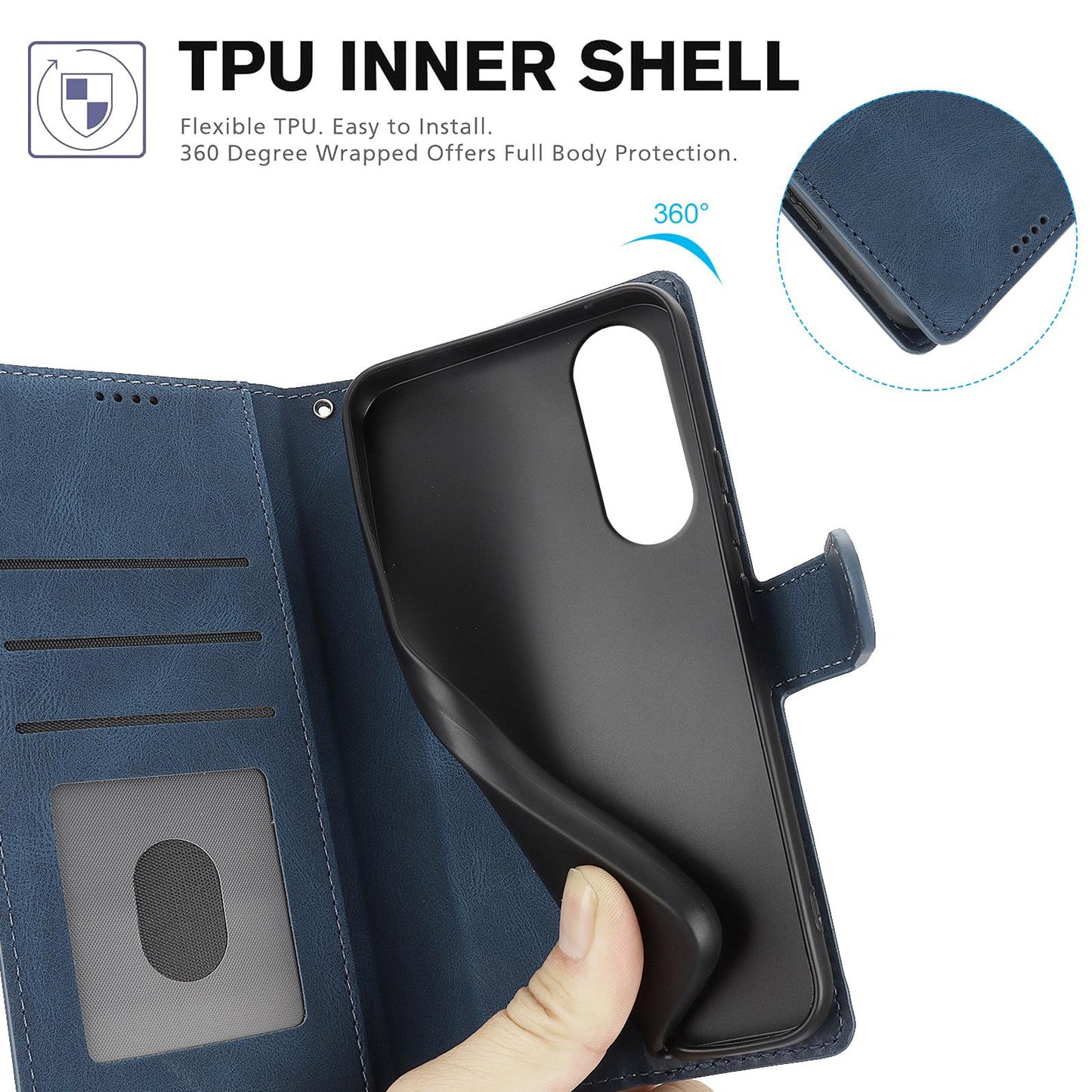 For Samsung Galaxy S25 Edge 5G Fantasy Skin-feel Calfskin Texture Leather Phone Case(Blue)