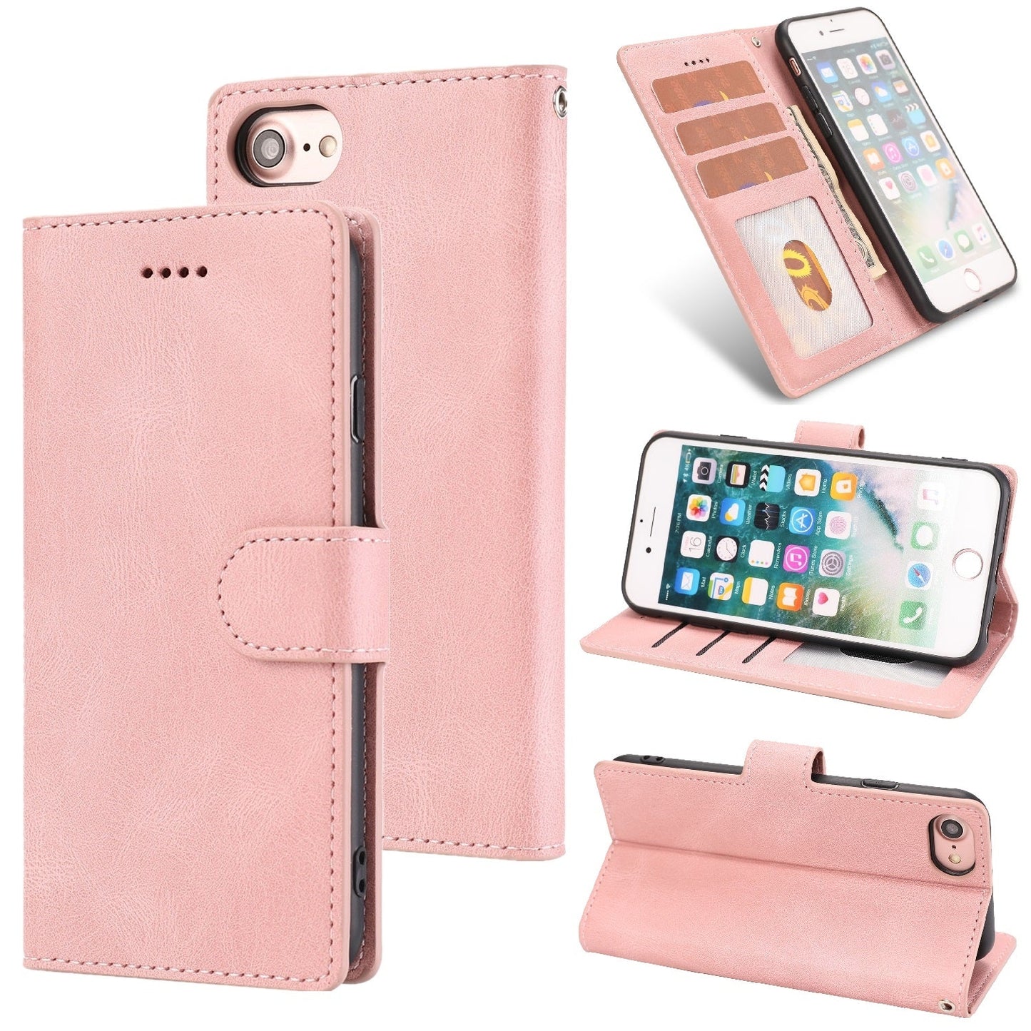 For iPhone 16e Fantasy Skin-feel Calfskin Texture Leather Phone Case(Pink)