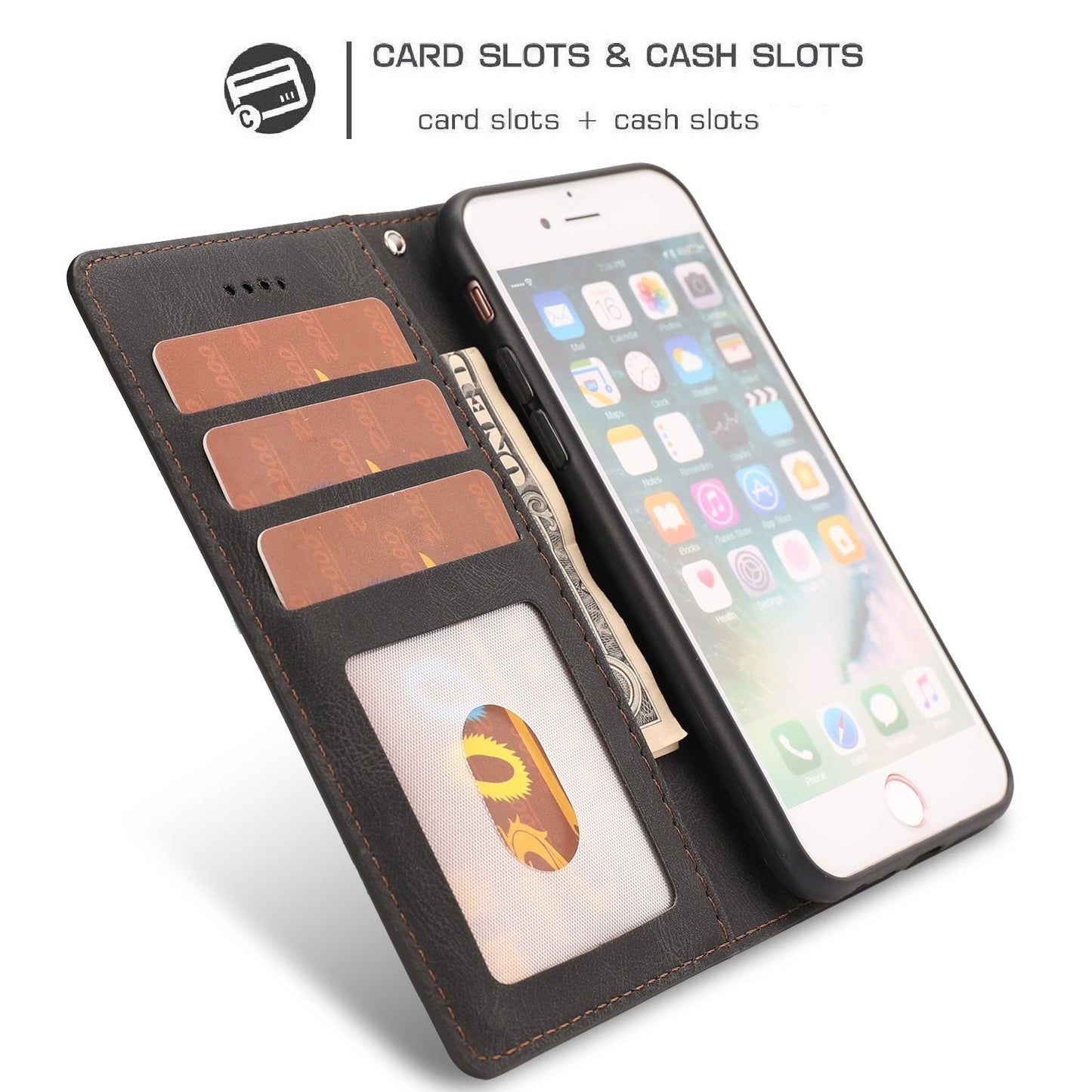 For iPhone 16e Fantasy Skin-feel Calfskin Texture Leather Phone Case(Black)