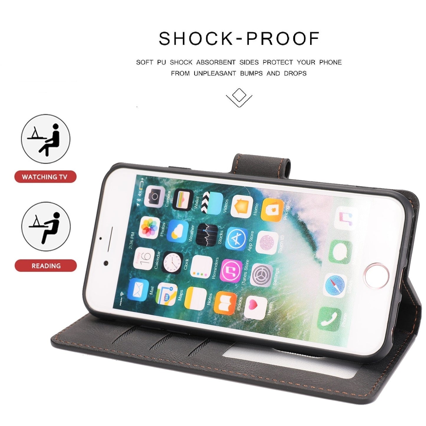 For iPhone 16e Fantasy Skin-feel Calfskin Texture Leather Phone Case(Black)