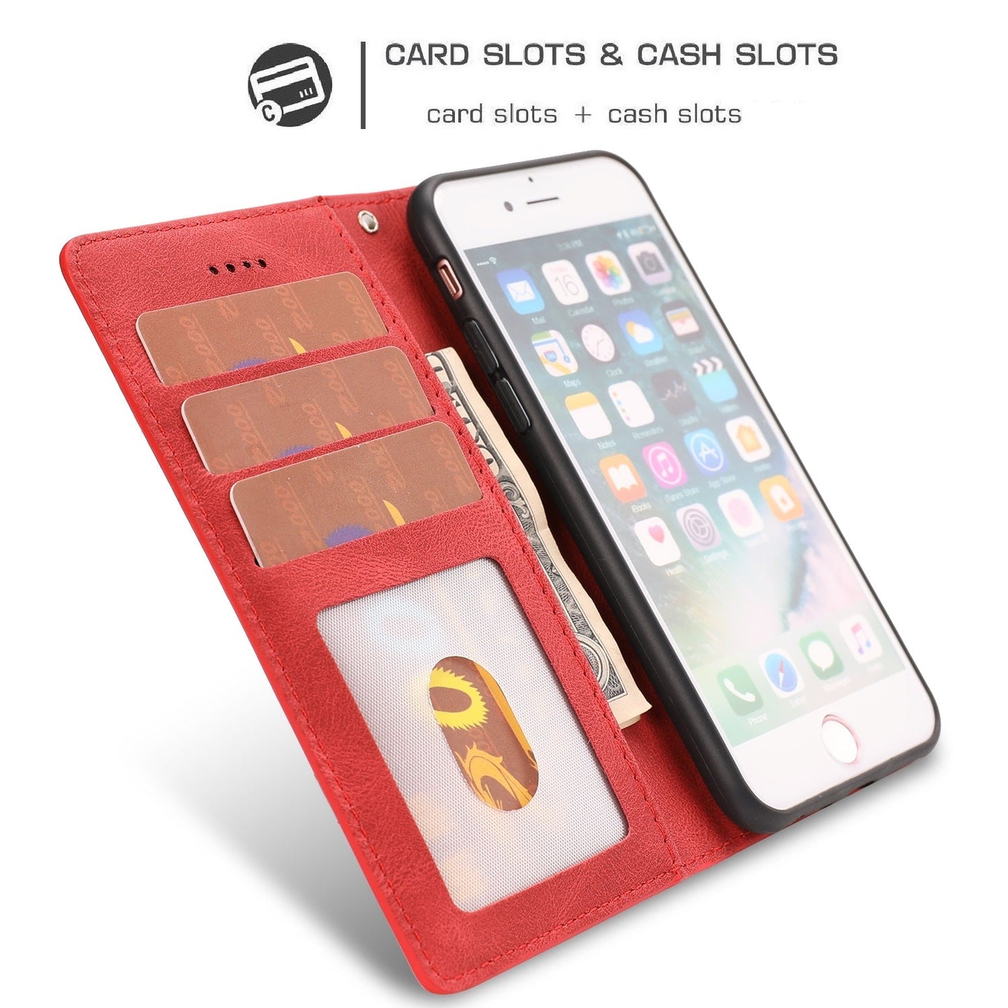 For iPhone 16e Fantasy Skin-feel Calfskin Texture Leather Phone Case(Red)