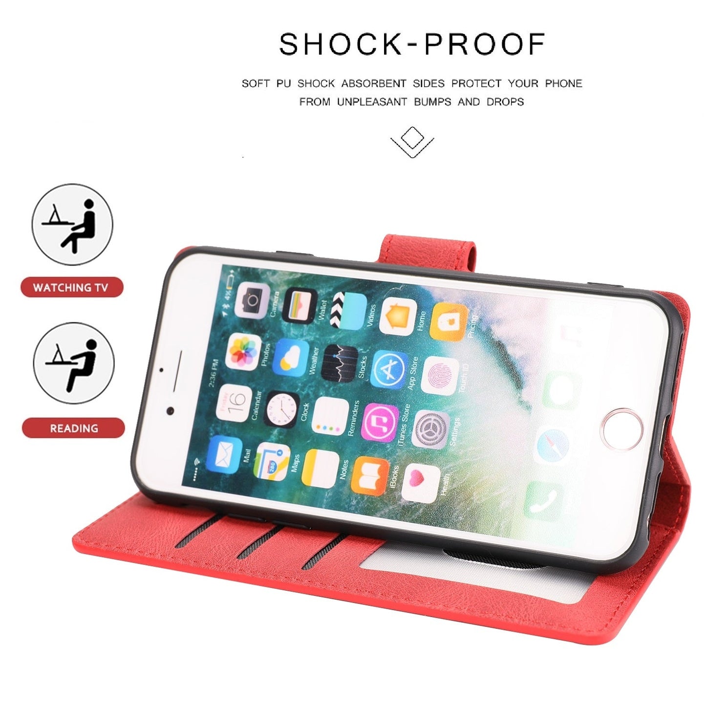 For iPhone 16e Fantasy Skin-feel Calfskin Texture Leather Phone Case(Red)